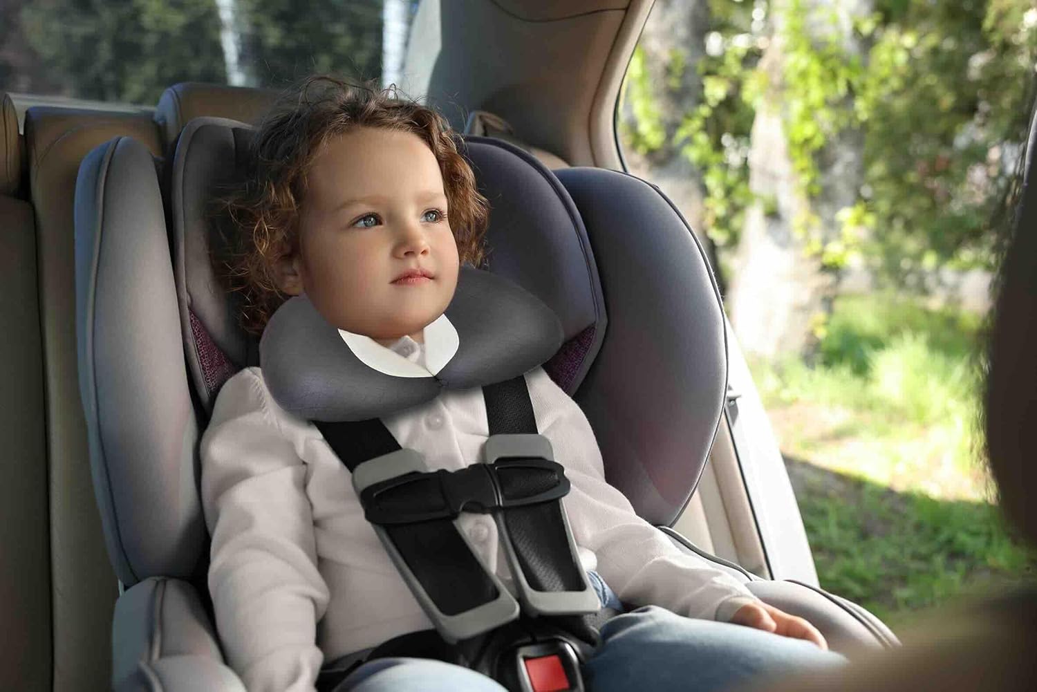 Thumbnail 3 de Altabebe (AL1302) Nackenkissen für Kinder – Nackenstütze im Auto und Flugzeug, Braun-Beige