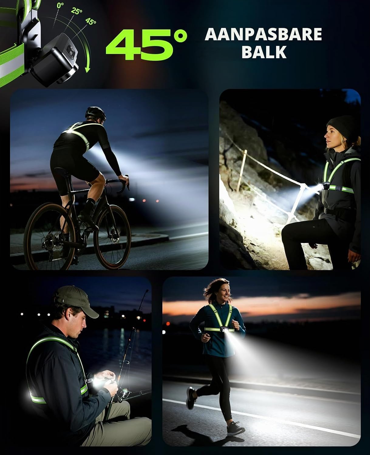 Thumbnail 6 de Mohard SJB81 hardloopvest met lamp, 550 lumen, 7 standen en IPX4