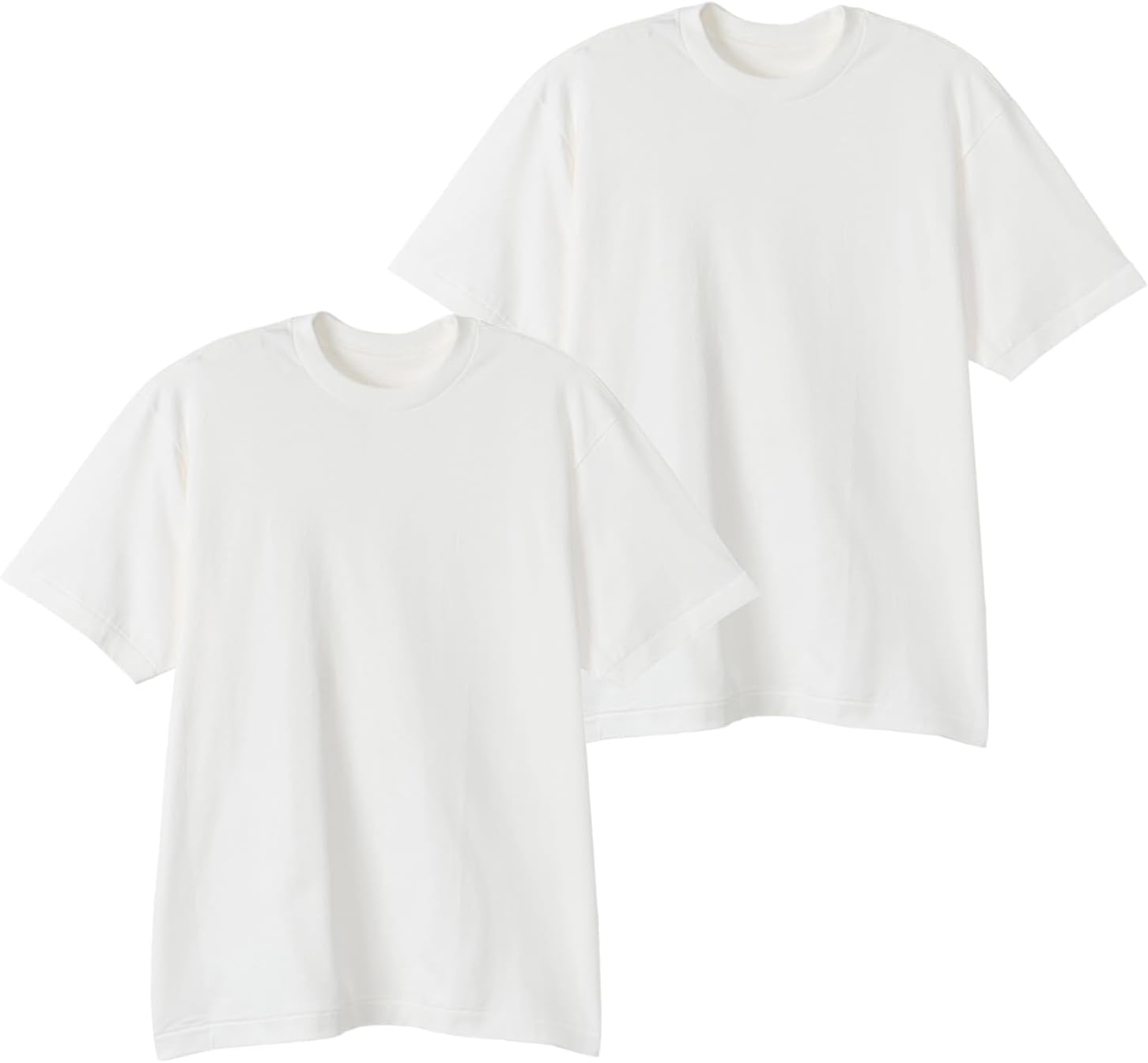 Detalle de Hanes SHIRO HM1-Z701 メンズ半袖Tシャツ 2枚組 綿100%・丸胴・タグレス仕様