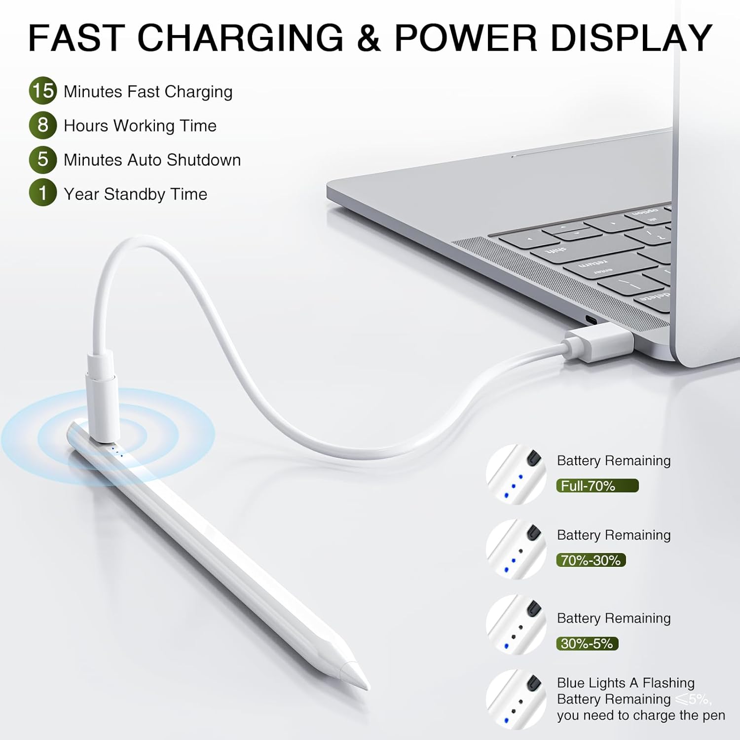 Thumbnail 2 de HATOKU Stylus Pen 15 min Fast Charge