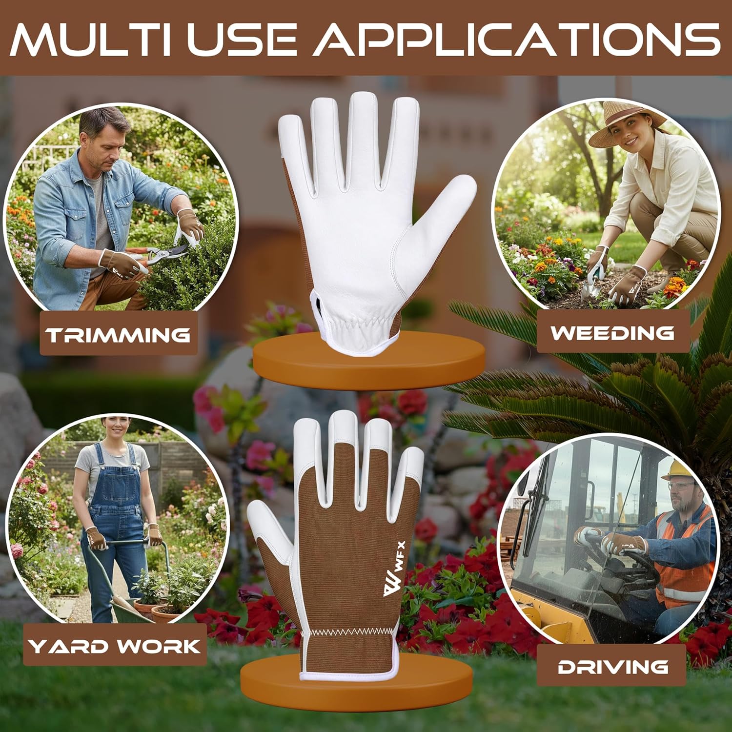 Thumbnail 4 de WFX Guantes de trabajo de cuero para jardinería talla S