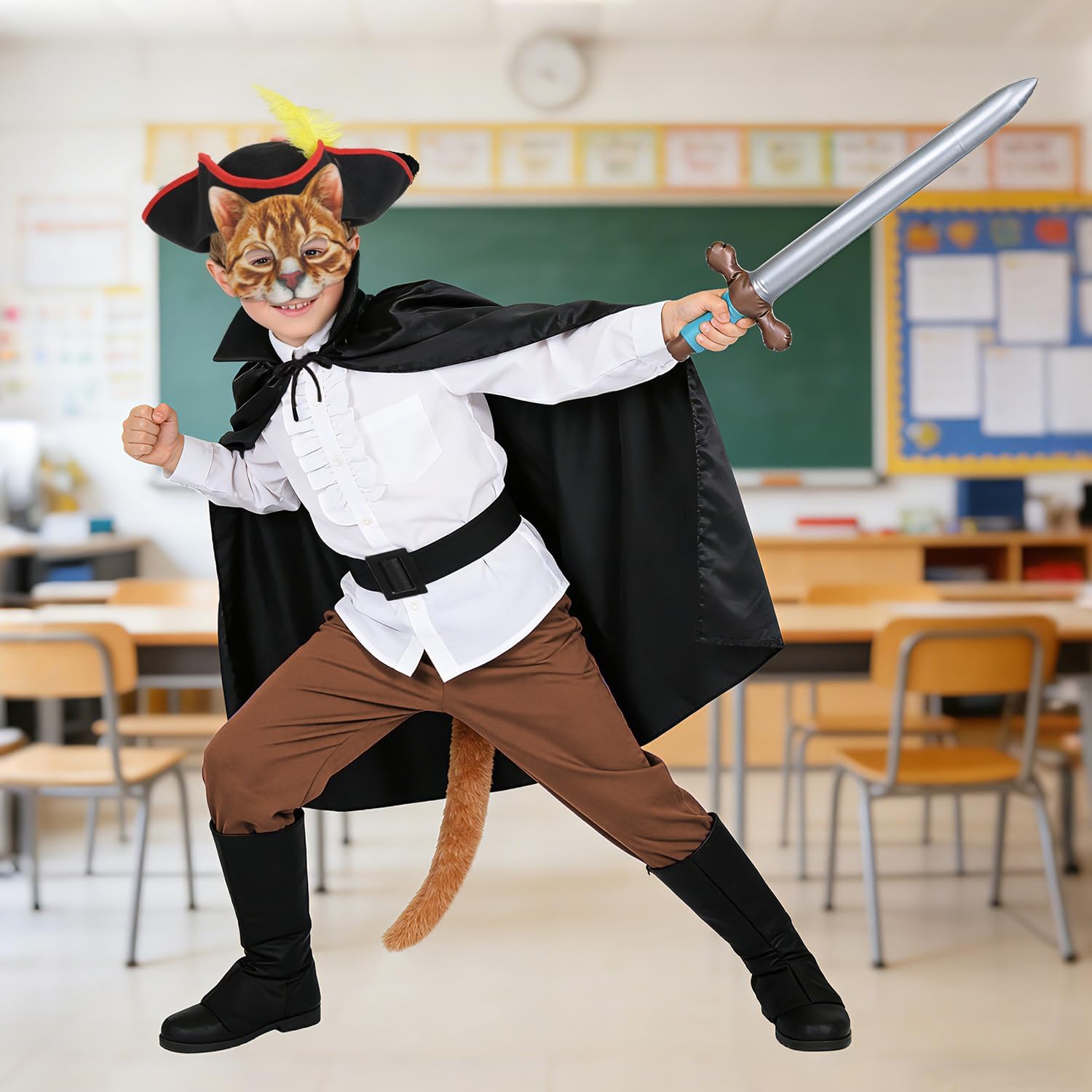 Detalle de iZoeL Puss Costume Kids Cat Warrior with 86cm Cape