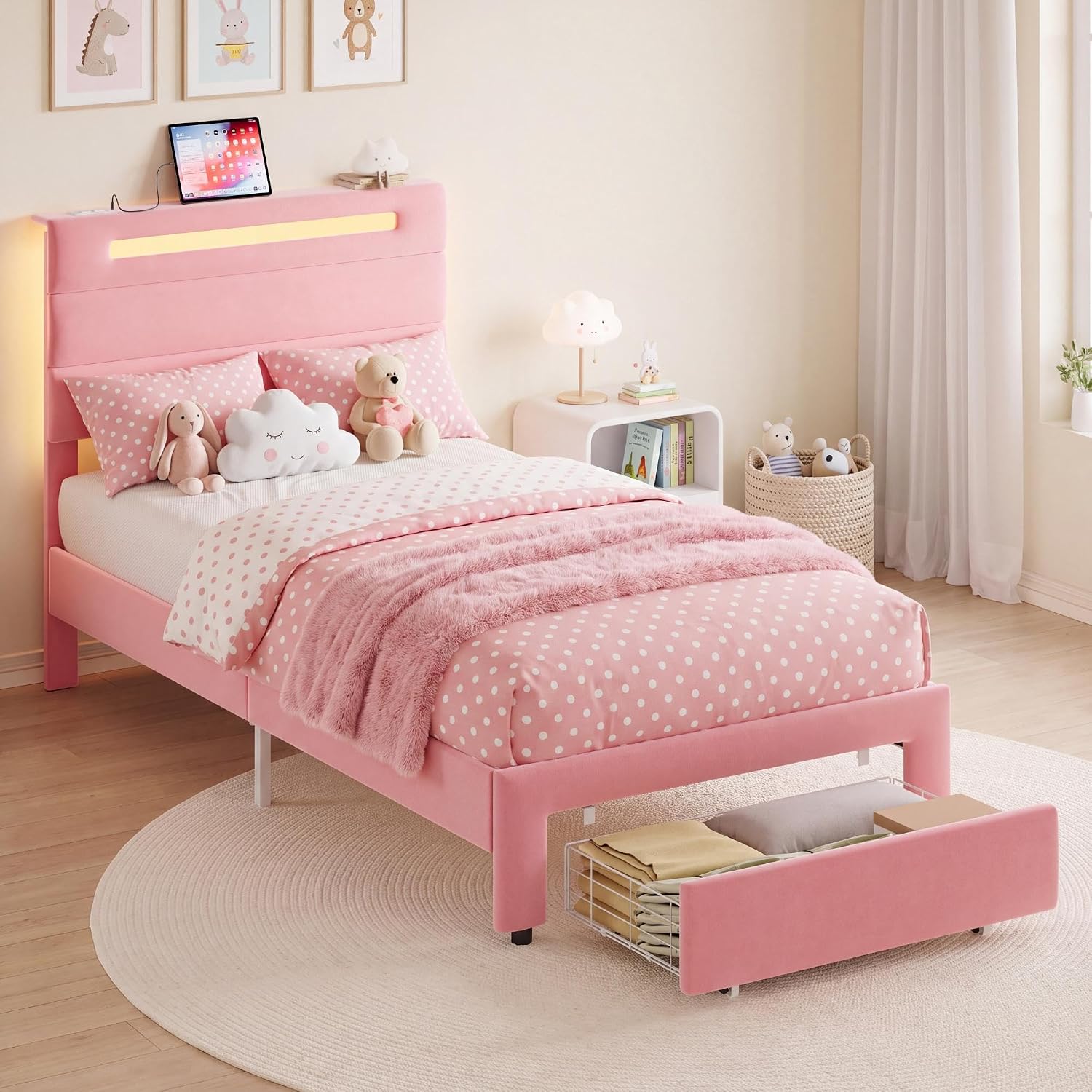 Detalle de LIKIMIO Twin XL Bed Frame