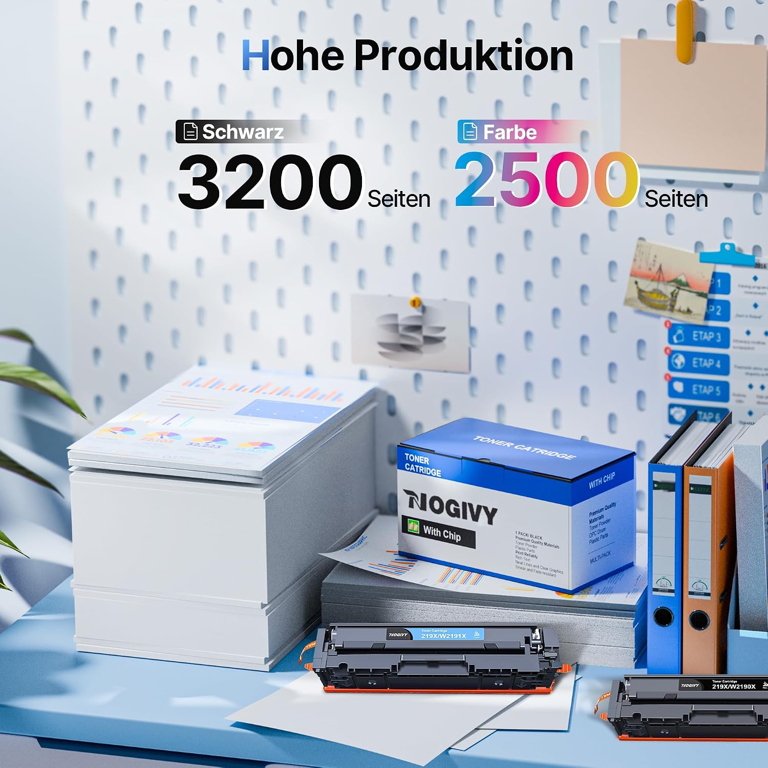 Thumbnail 2 de NOGIVY 219X Toner kompatibel (4er-Set) für HP 219A – 1 Schwarz, 1 Cyan, 1 Gelb, 1 Magenta