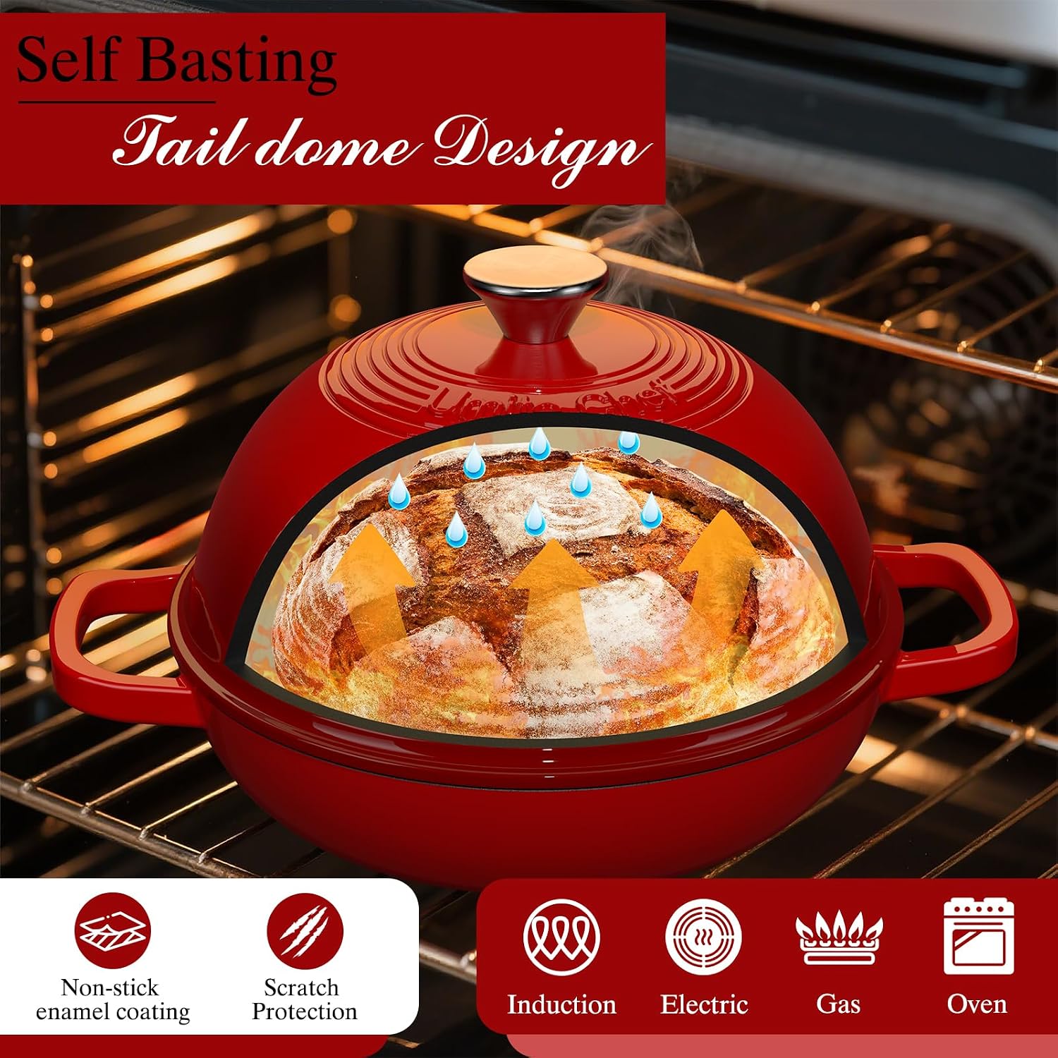 Thumbnail 2 de Umite Chef Enamelled Cast Iron Dutch Oven 6QT