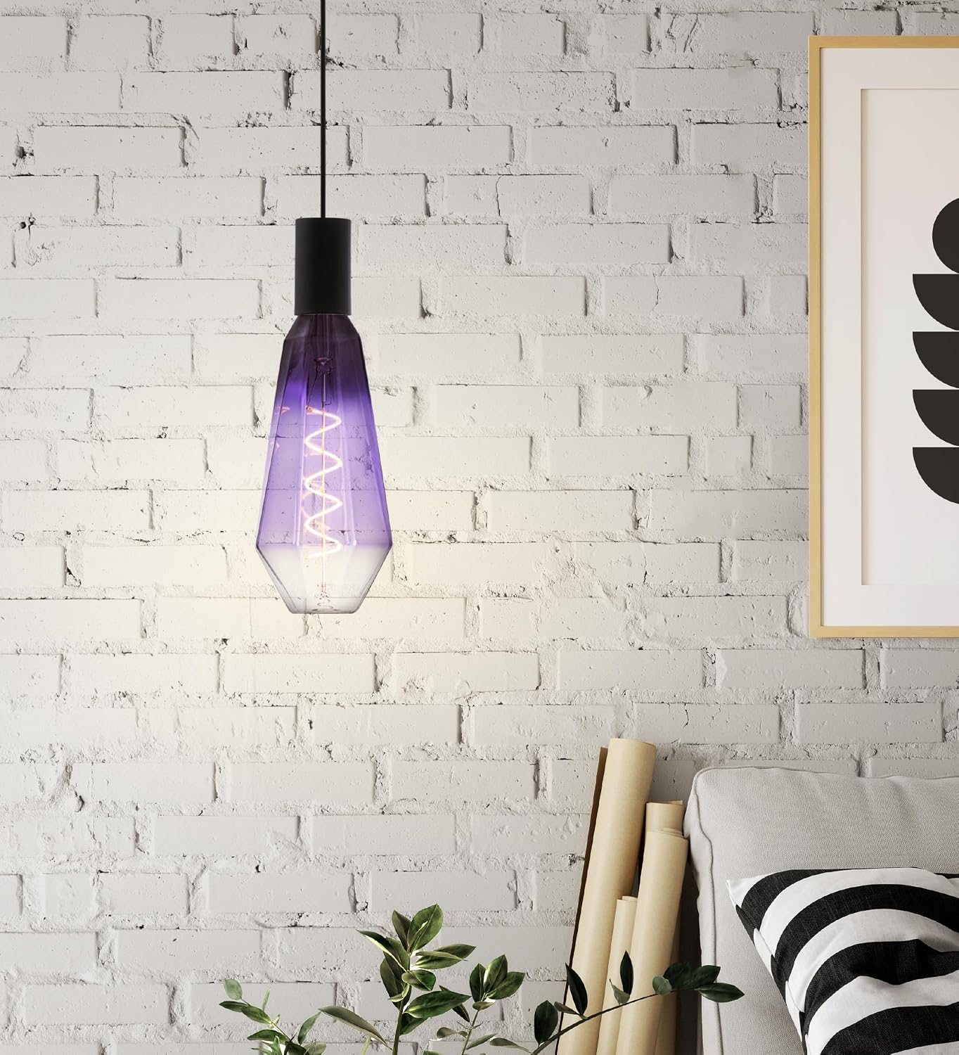 Detalle 2 de EGLO 110237 XXL żarówka LED E27, ściemnialna, 1800 K, fioletowo-czarna
