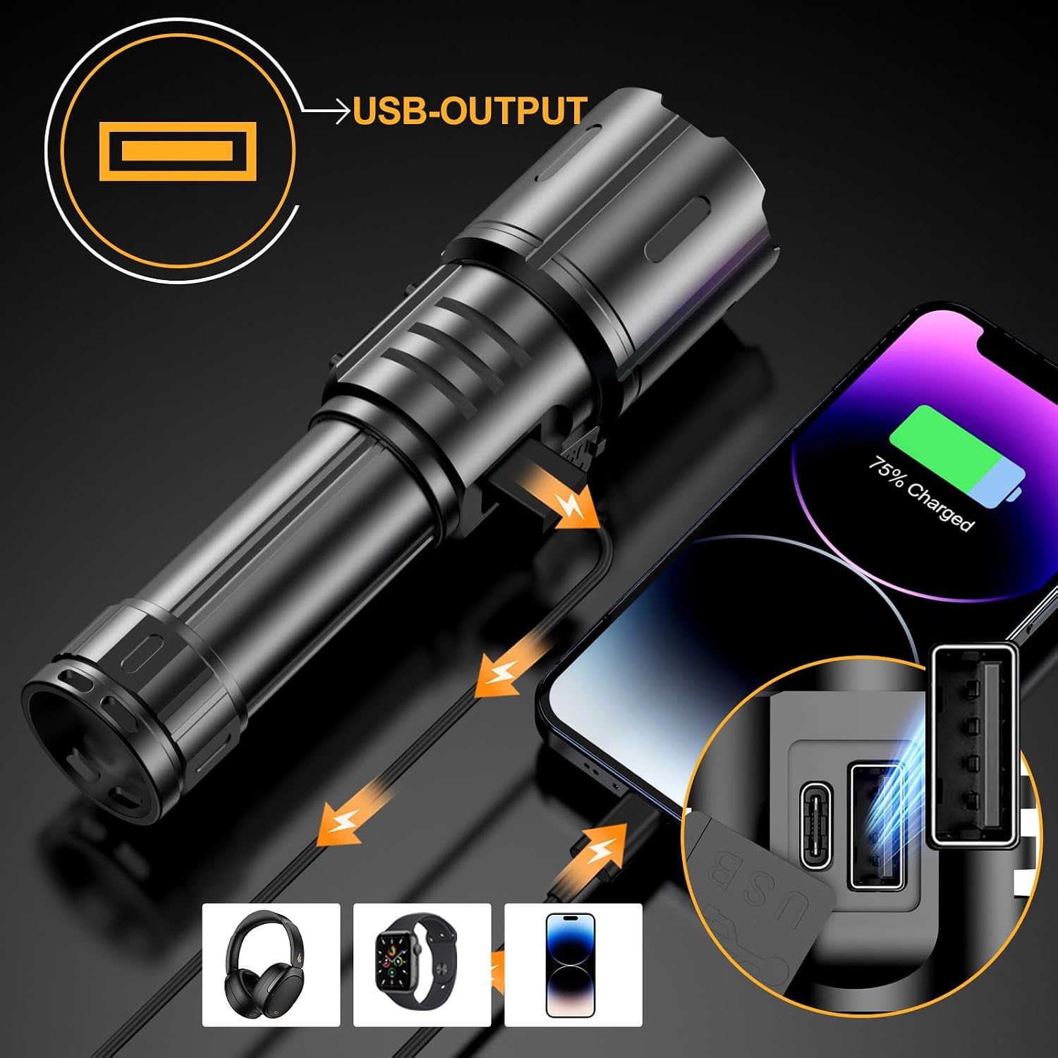 Thumbnail 6 de BEYSTE Torches LED Super Bright Rechargeable, 500000 Lumen Torch 🪟