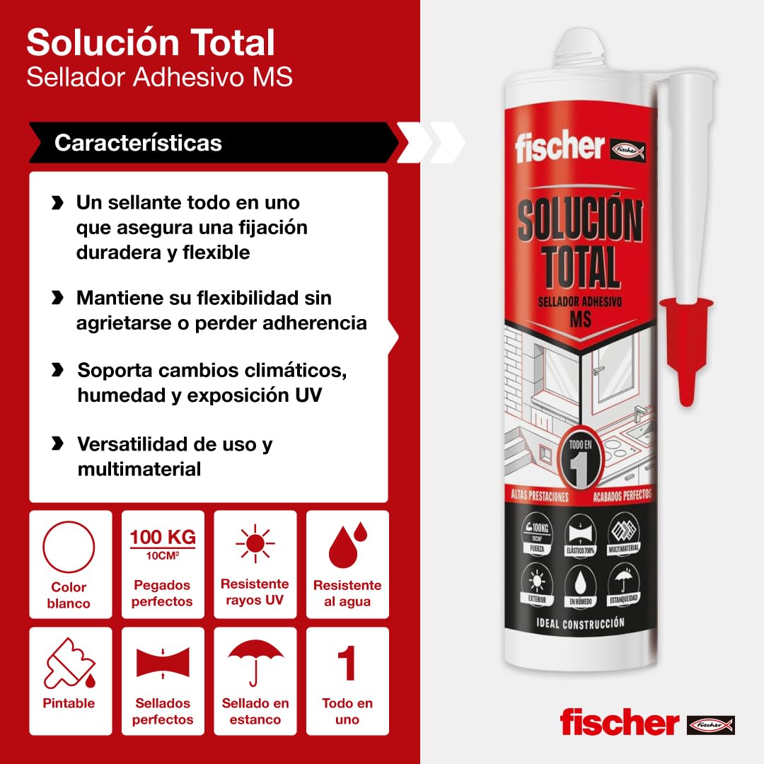 Detalle de fischer Solución Total Blanco 290 ml, alta elasticidad 🎨