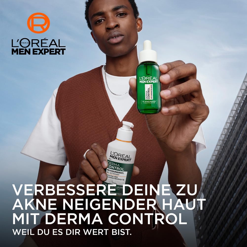 Detalle de L'Oréal Men Expert Derma Control Anti-Unreinheiten Pflegeset – Waschgel + Serum