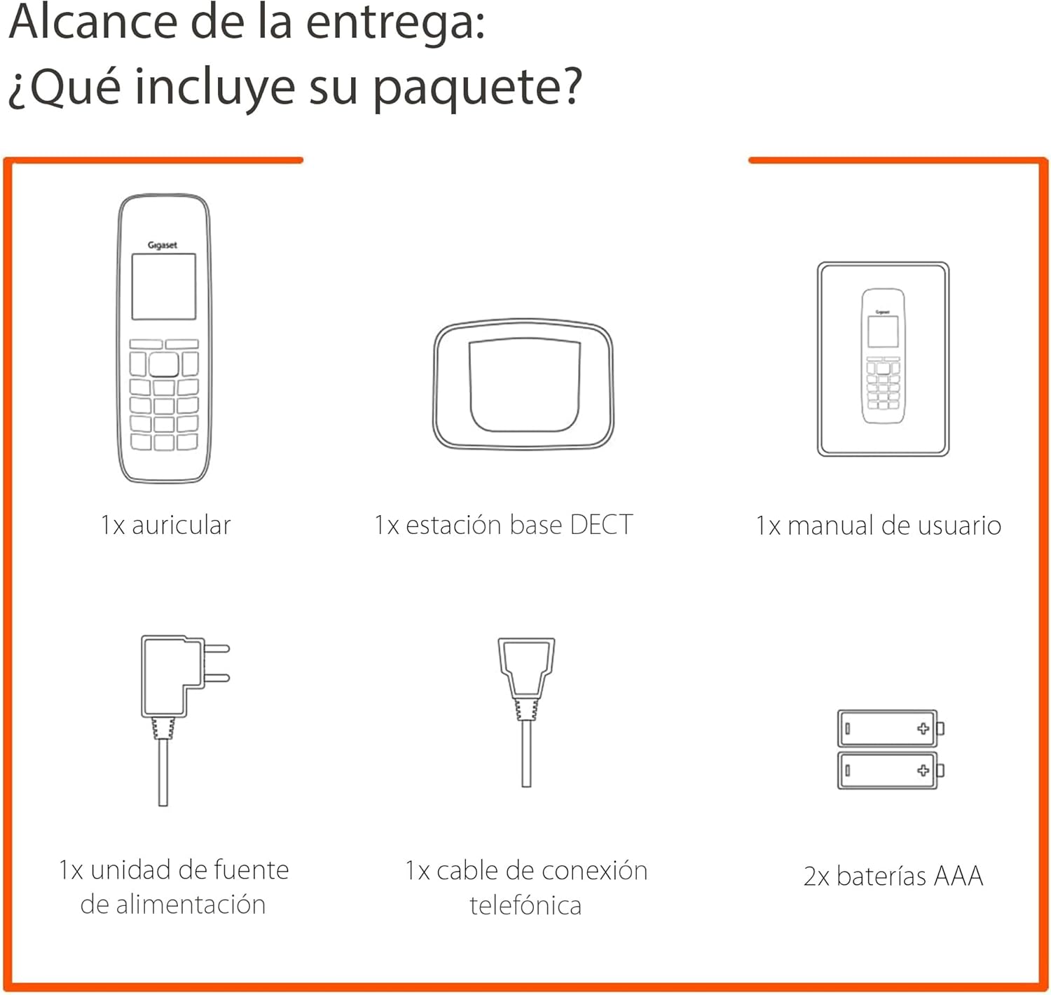 Detalle de Gigaset A170 teléfono DECT inalámbrico con pantalla gráfica iluminada (versión española) negro