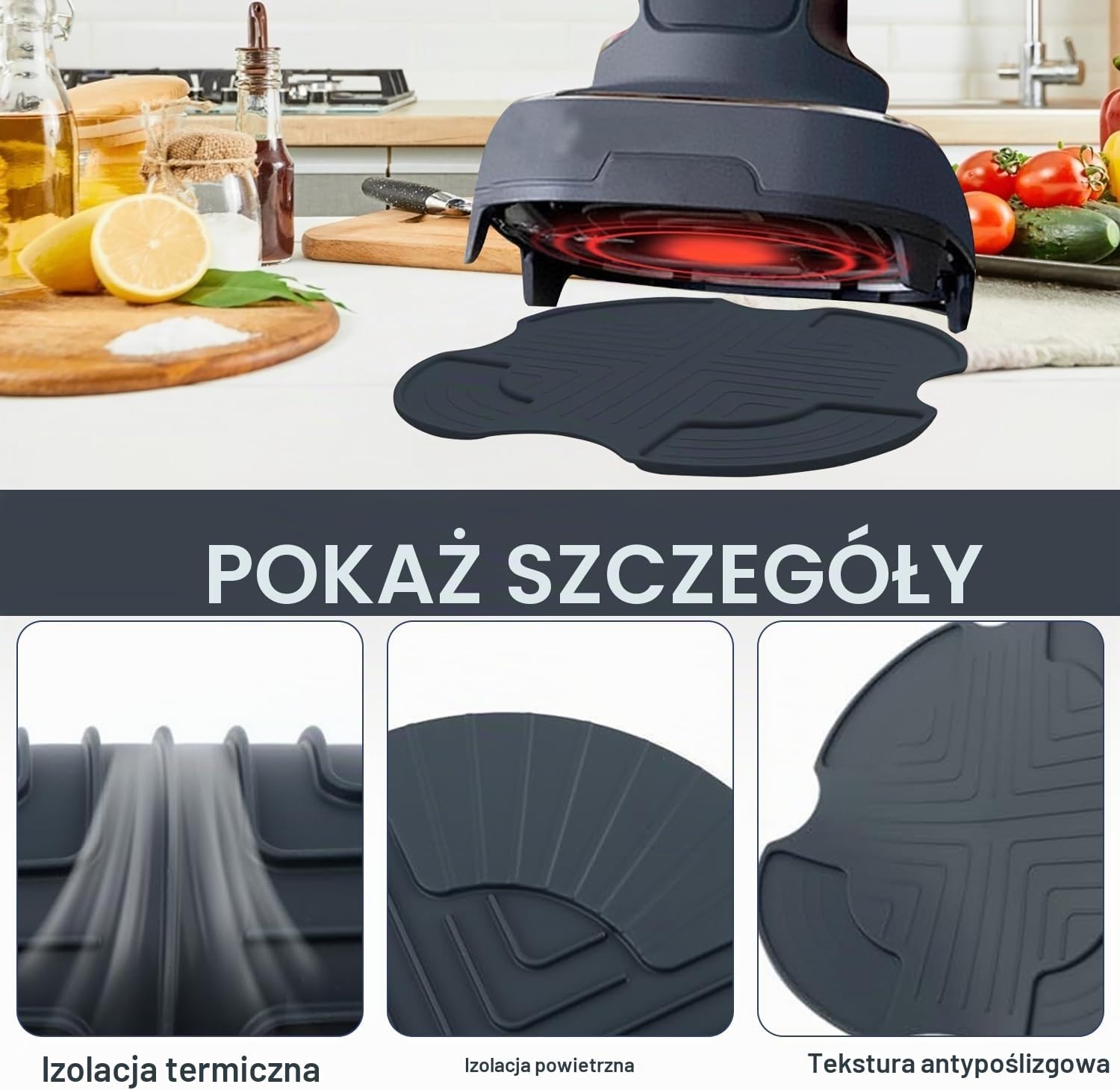 Detalle 2 de HAIWILL Unterlage Silikon für Ninja FN101EU – okrągła mata silikonowa 17 × 17 cm