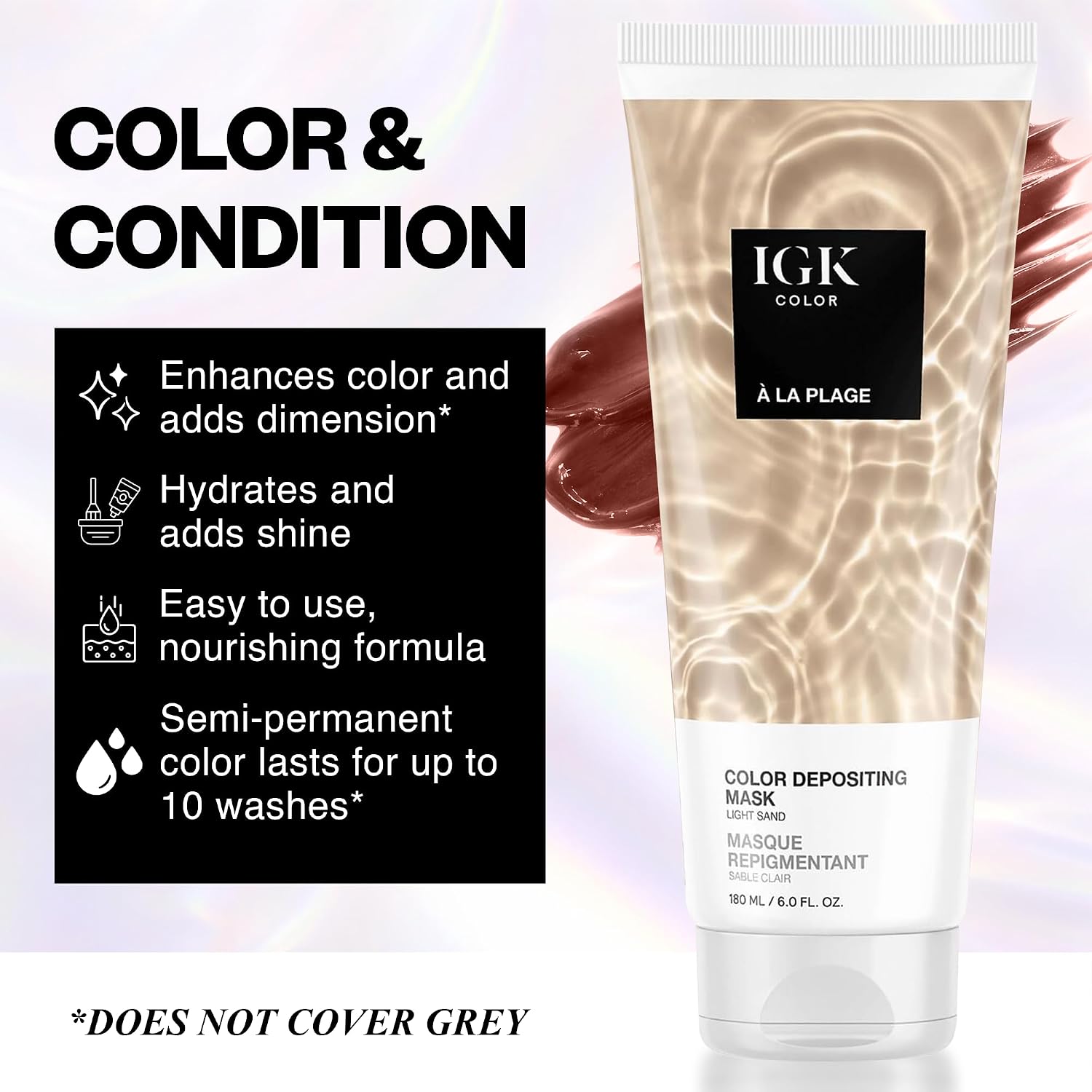Detalle 2 de IGK Hair Gloss Toner Light Sand 10-Wash