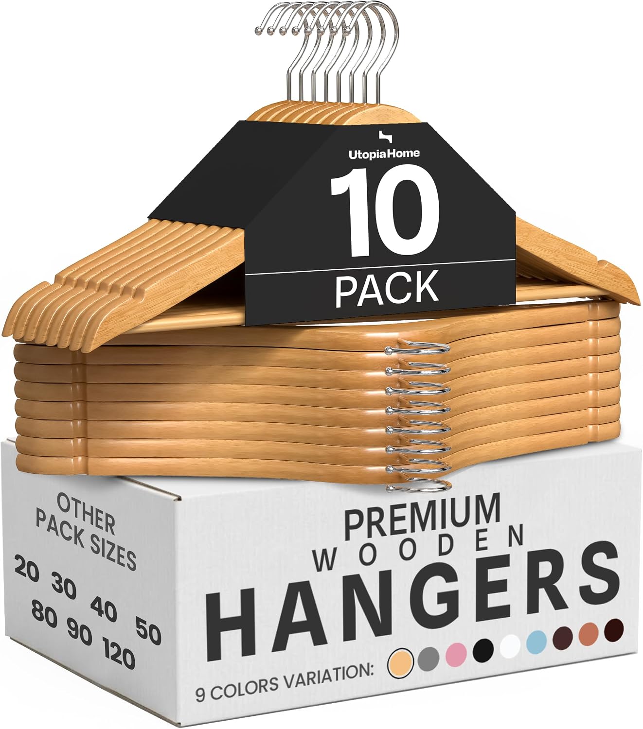 Thumbnail 2 de Utopia Home wooden hangers, 30-pack