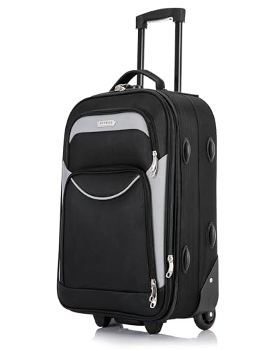 Detalle de FLYMAX Cabin Suitcase 55x40x20 – Lightweight, secure carry-on for major UK airlines