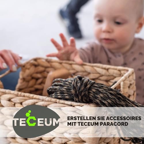Thumbnail 6 de TECEUM Paracord 550 Typ III – 4 mm, Dunkelgrau, 30 m | Vielseitige Nylon-Schnur für Camping und Survival