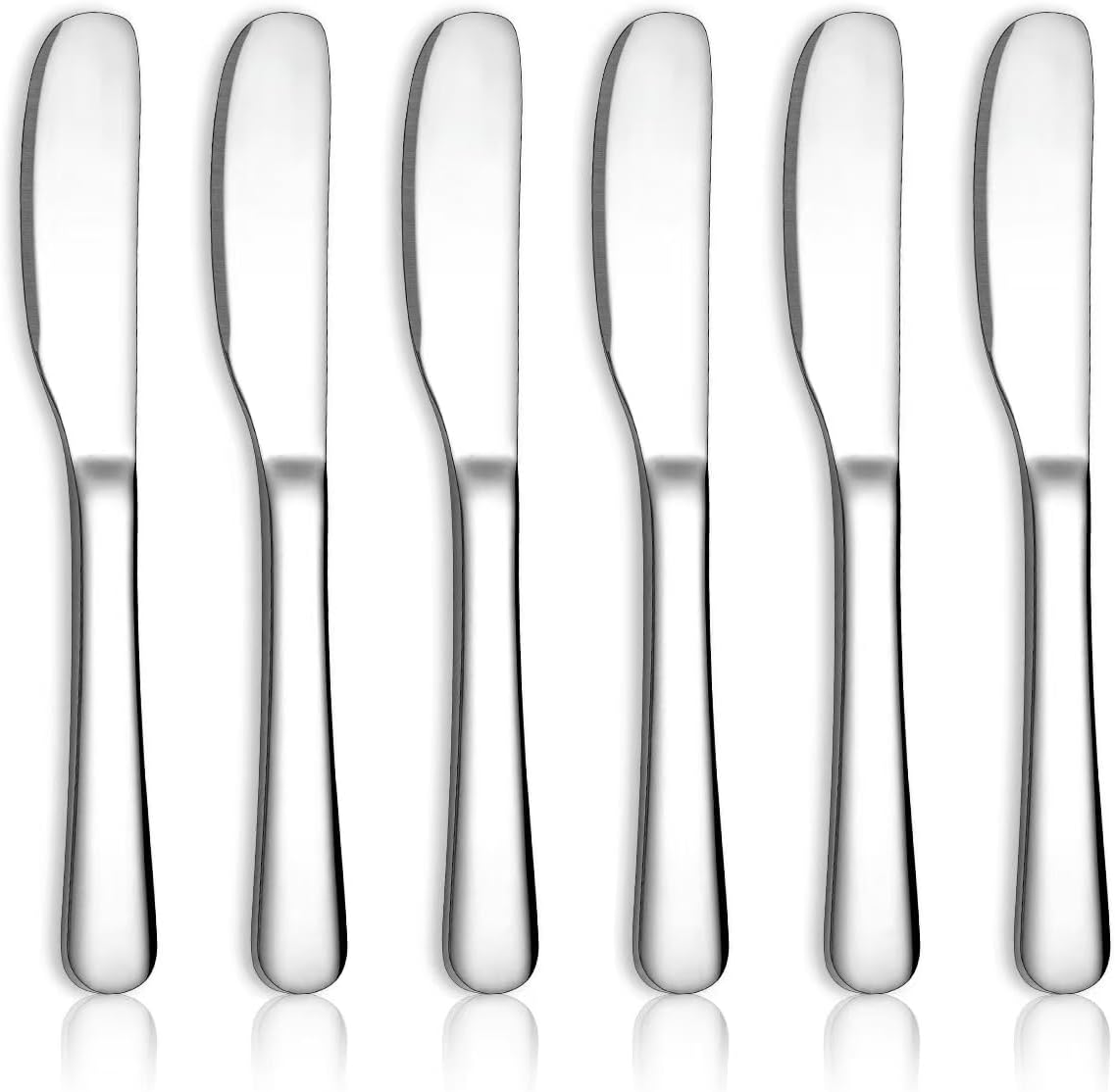 Detalle de HOMQUEN 6-Piece Butter Knife Set, 6 roestvrijstalen botermessen