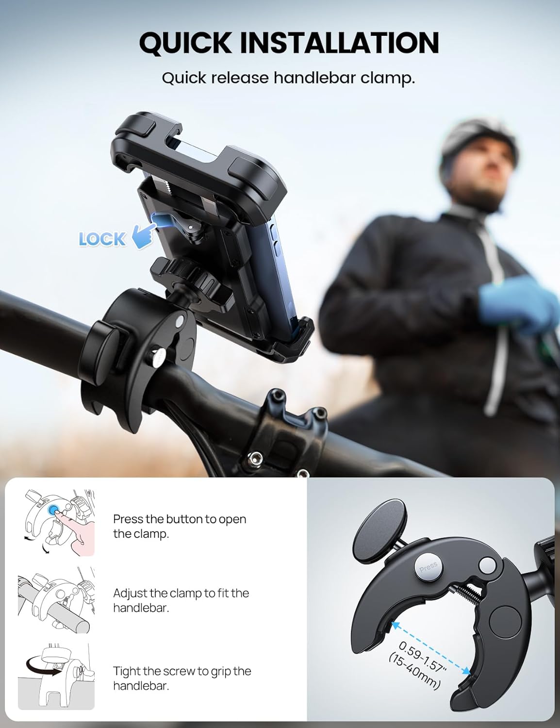 Thumbnail 3 de Lamicall Motorcycle Phone Mount 360°