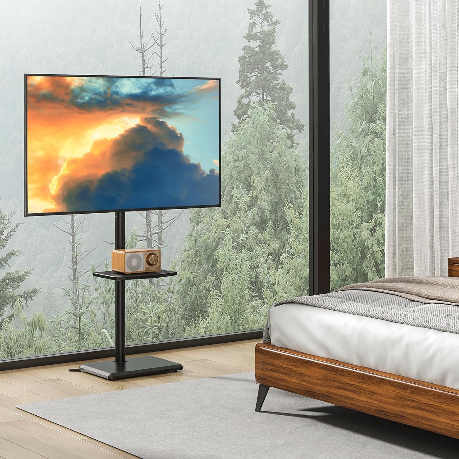 Thumbnail 1 de 5Rcom Universal Swivel TV Floor Stand with Mount for 32-60 Inch TVs up to 40kg