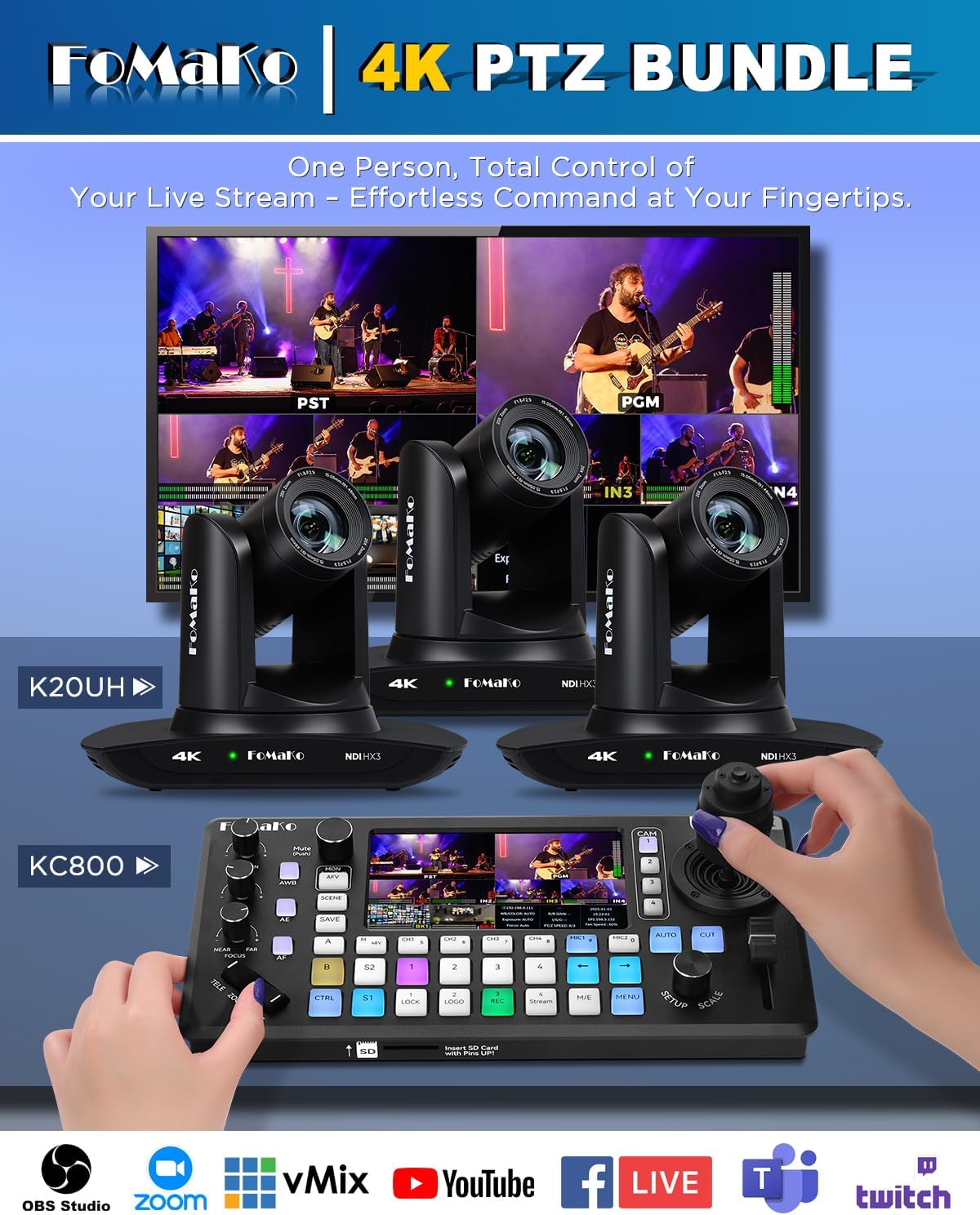 Thumbnail 3 de FoMaKo K20UH 4K PTZ Camera 20X Zoom