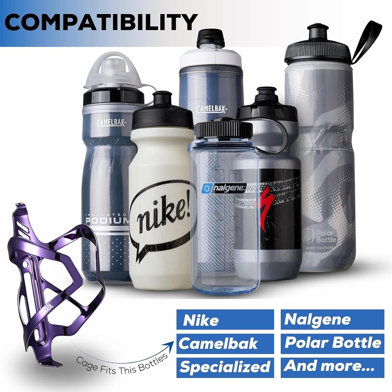 Detalle de CNCLOL Bike Water Bottle Holder – Lightweight Aluminium Cage for 500–950ml Bottles
