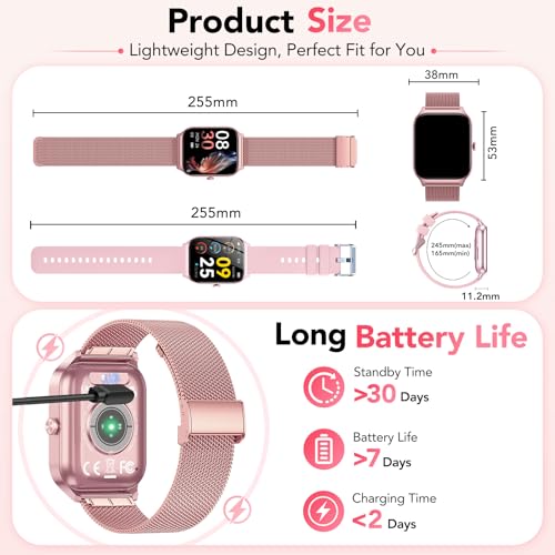 Detalle de Reloj Inteligente CASCHO Mujer: Llamadas Bluetooth, IA y 120+ Modos Deportivos