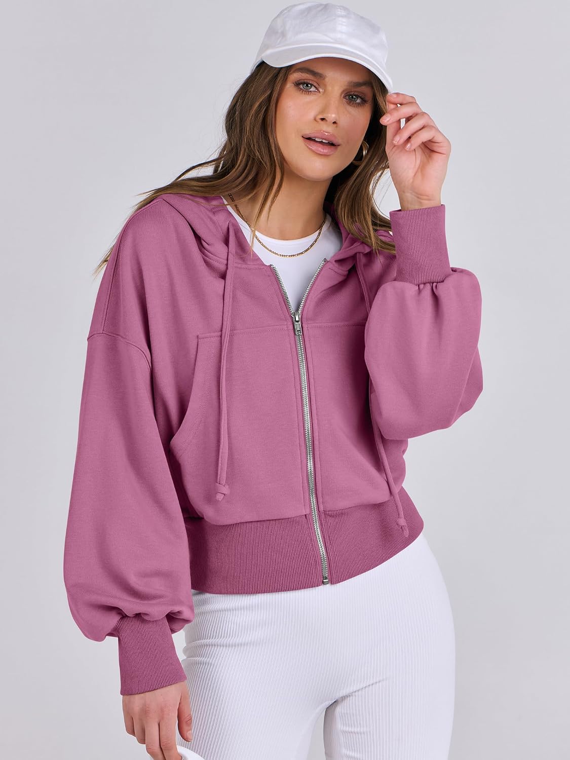 Detalle de ANRABESS Women's Zip-Up Hoodie, Rayon-Polyester