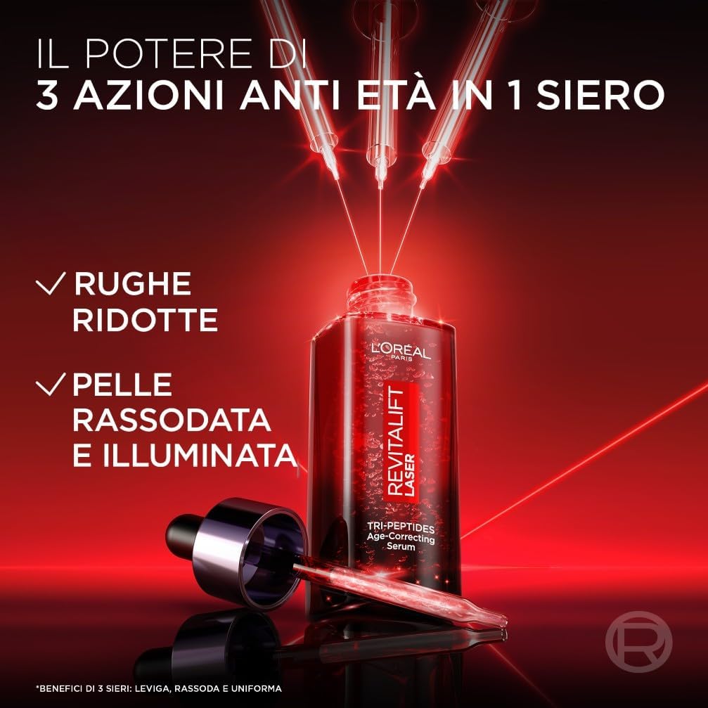 Detalle de L'Oréal Paris Siero Tri-Peptidi Anti-Età Revitalift Laser 50 ml – Idrata, elasticizza e illumina la pelle