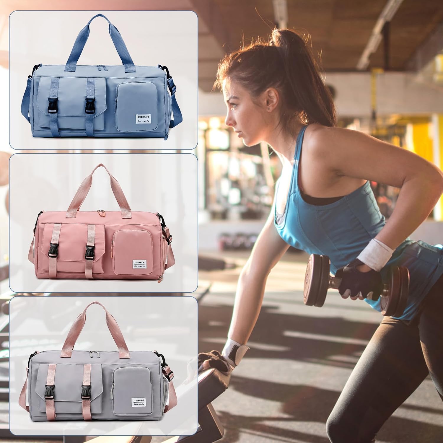 Detalle de Artmitz Travel Bag Weekend Bag for Women with Shoe Compartment