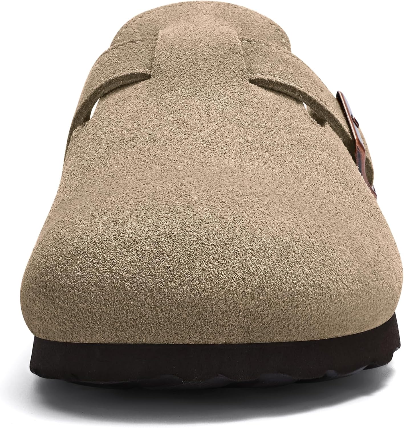 Detalle de ORADO Genuine Suede Clogs with Cork Footbed, Arch Support and Buckle