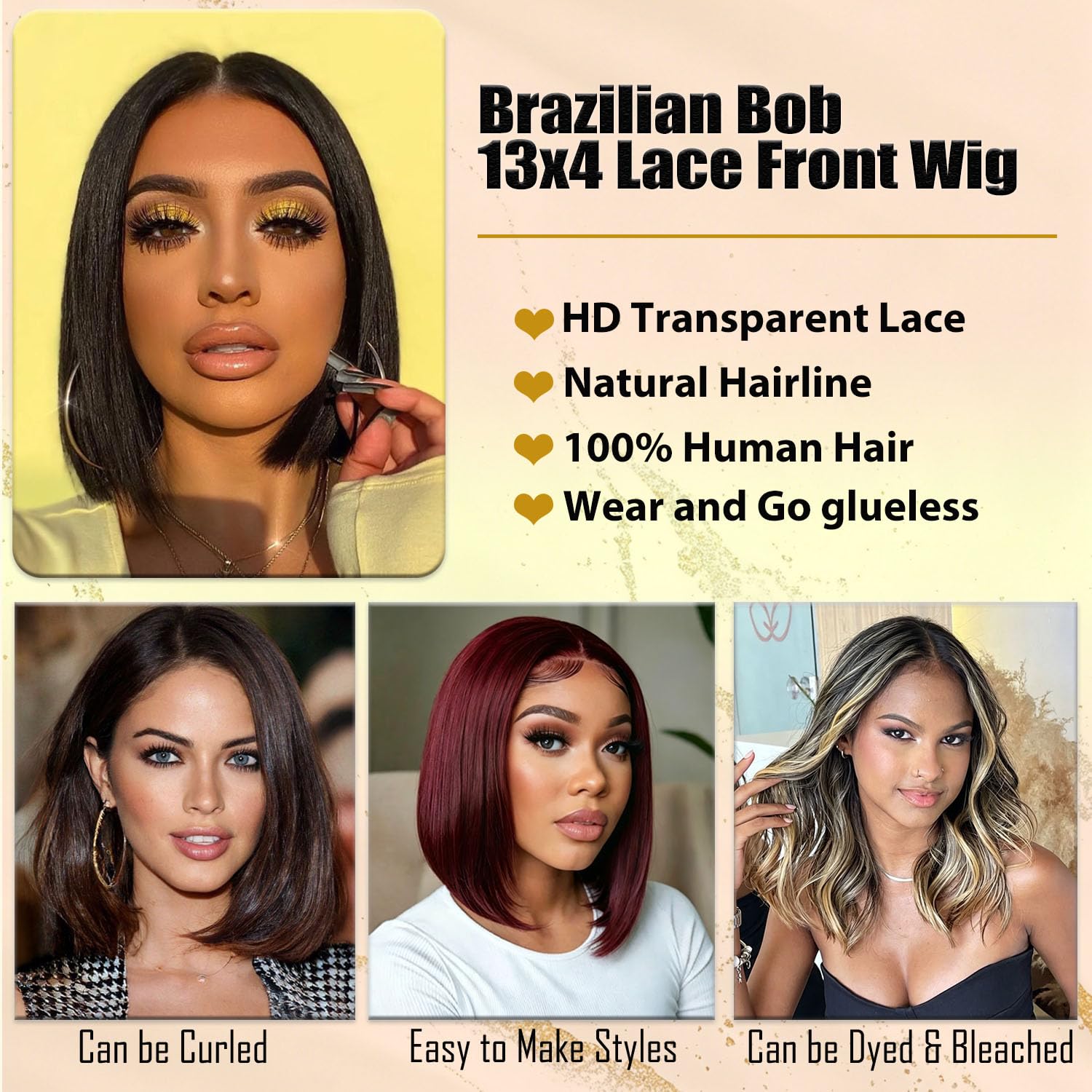 Detalle de Nayominia Bob Wig, 12-Inch