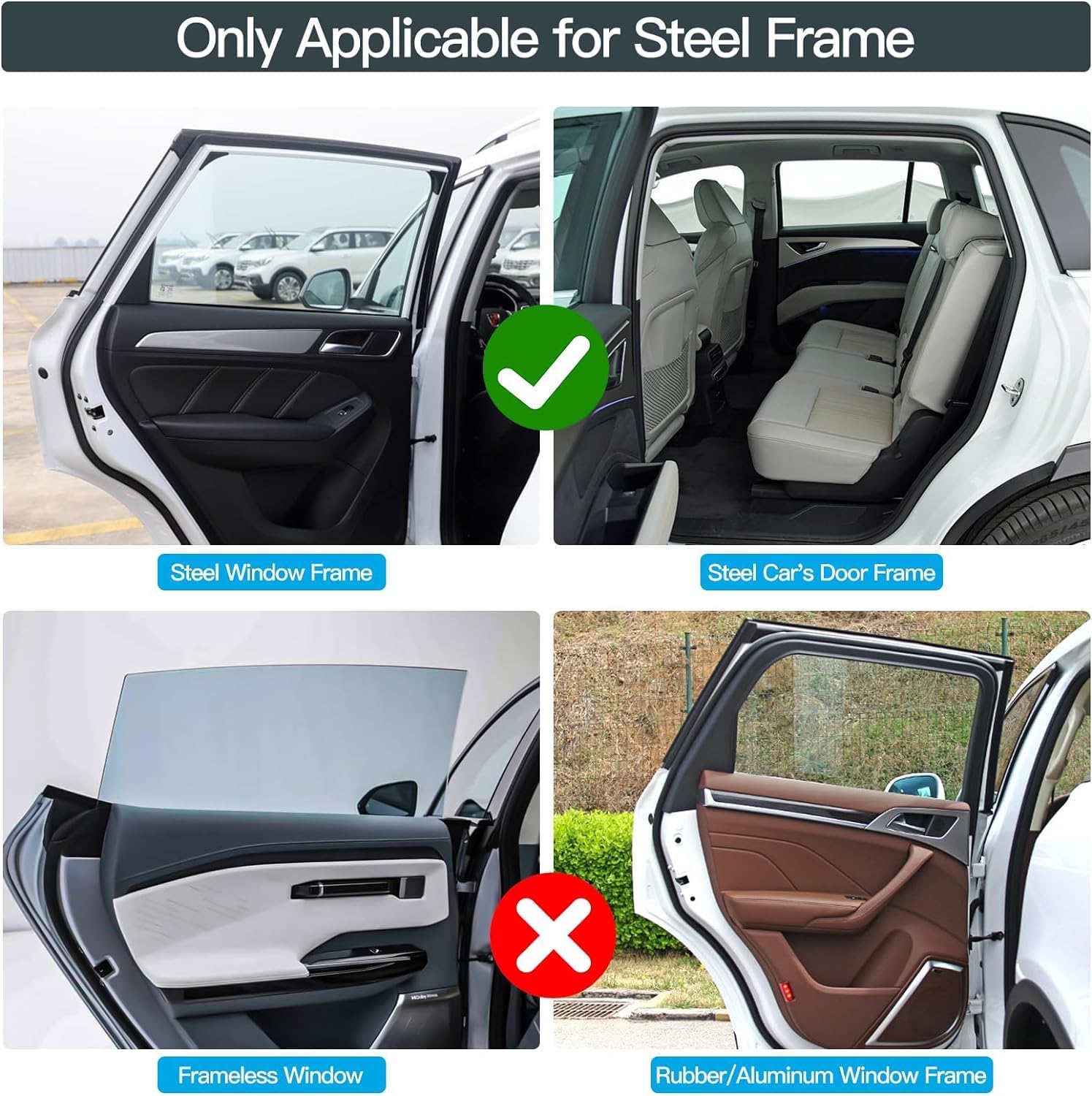 Detalle de ZATOOTO Magnetischer Sonnenschutz für Auto – 2er Set, Seitenscheiben Vorhang, UV- & Hitze-Schutz, Schwarz