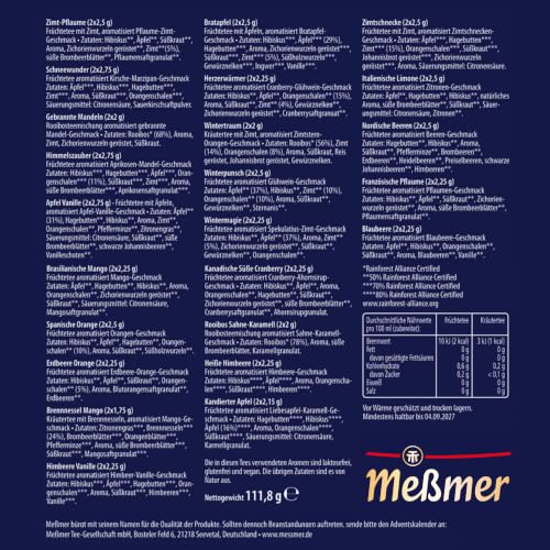 Detalle 2 de Meßmer Tee-Adventskalender 2026 – 24 Türchen mit 48 Teebeuteln