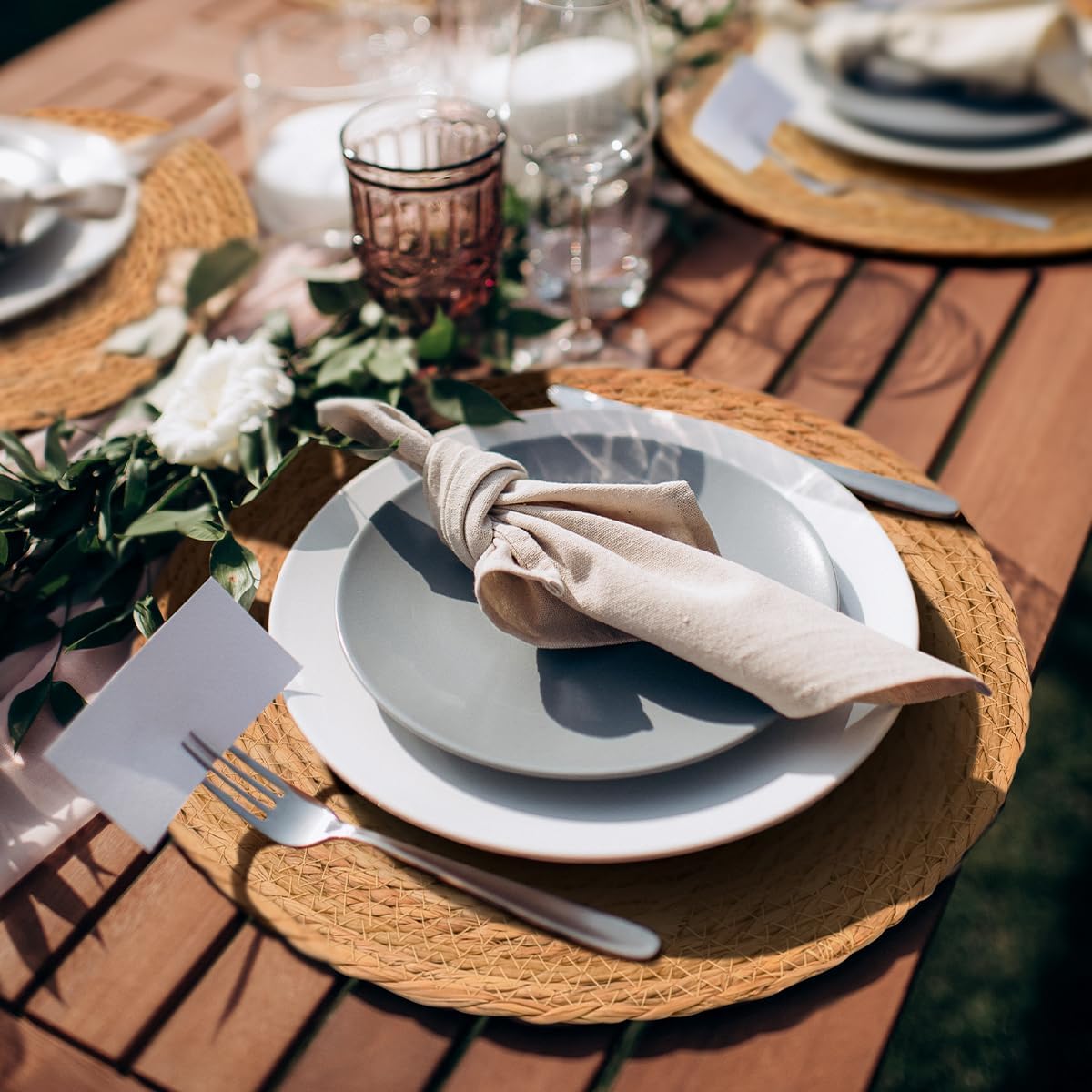 Thumbnail 4 de 13 in Round Woven Placemats Set of 10