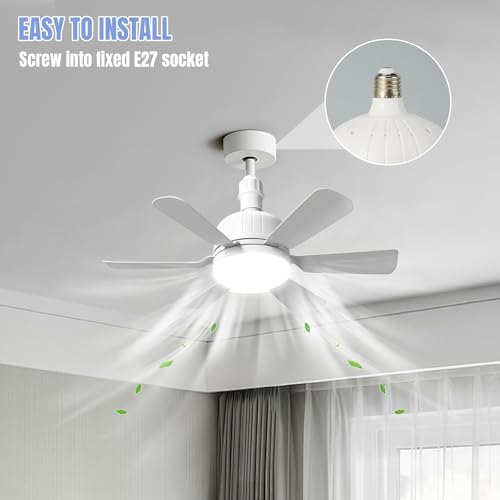 Thumbnail 6 de Ventilateur de Plafond GAGAFEEL 2 en 1 avec Lumière LED, Télécommande et Minuterie – 46 cm