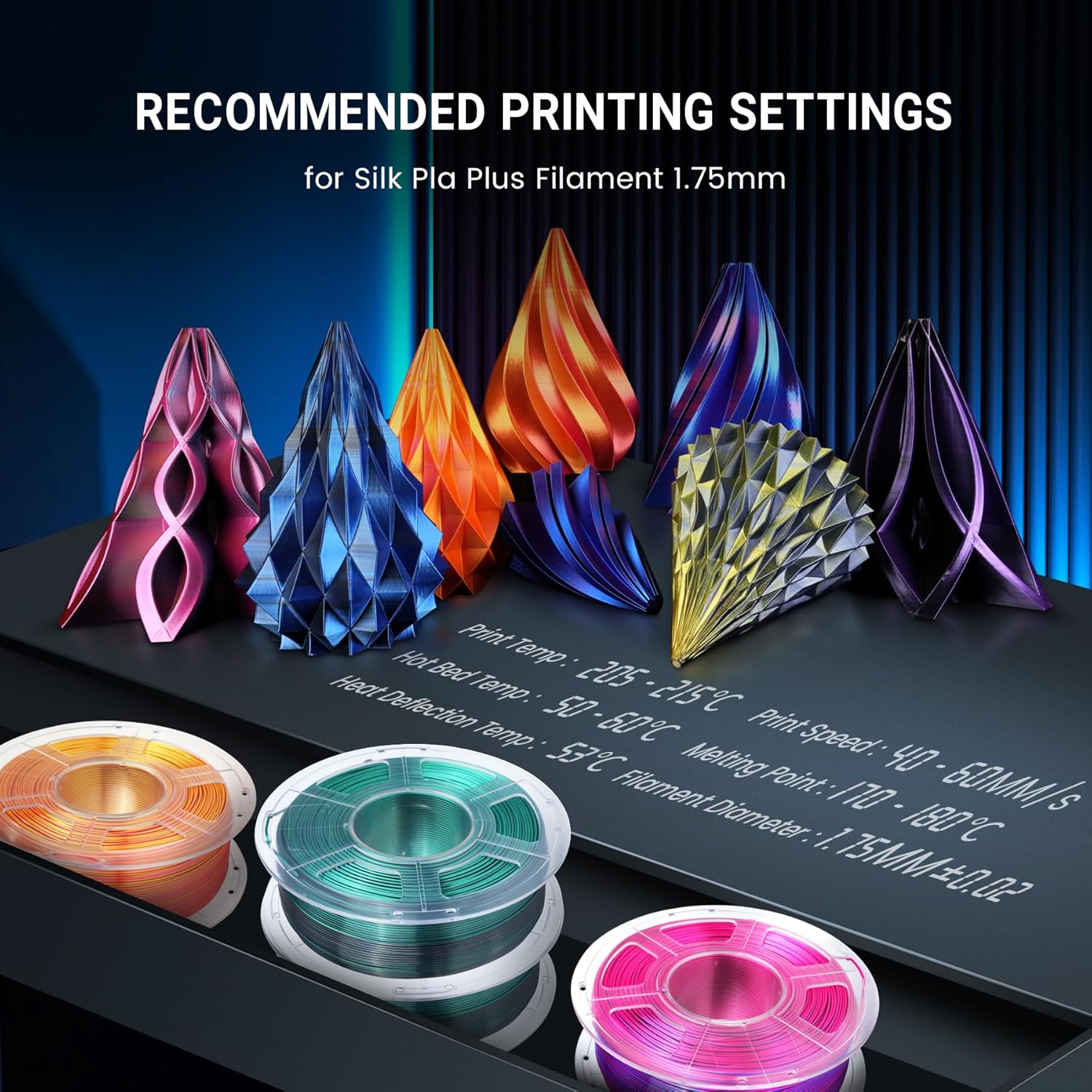 Thumbnail 5 de SUNLU Silk PLA Plus 3D Filamento 🌈 Doble Color 1.75mm 1kg