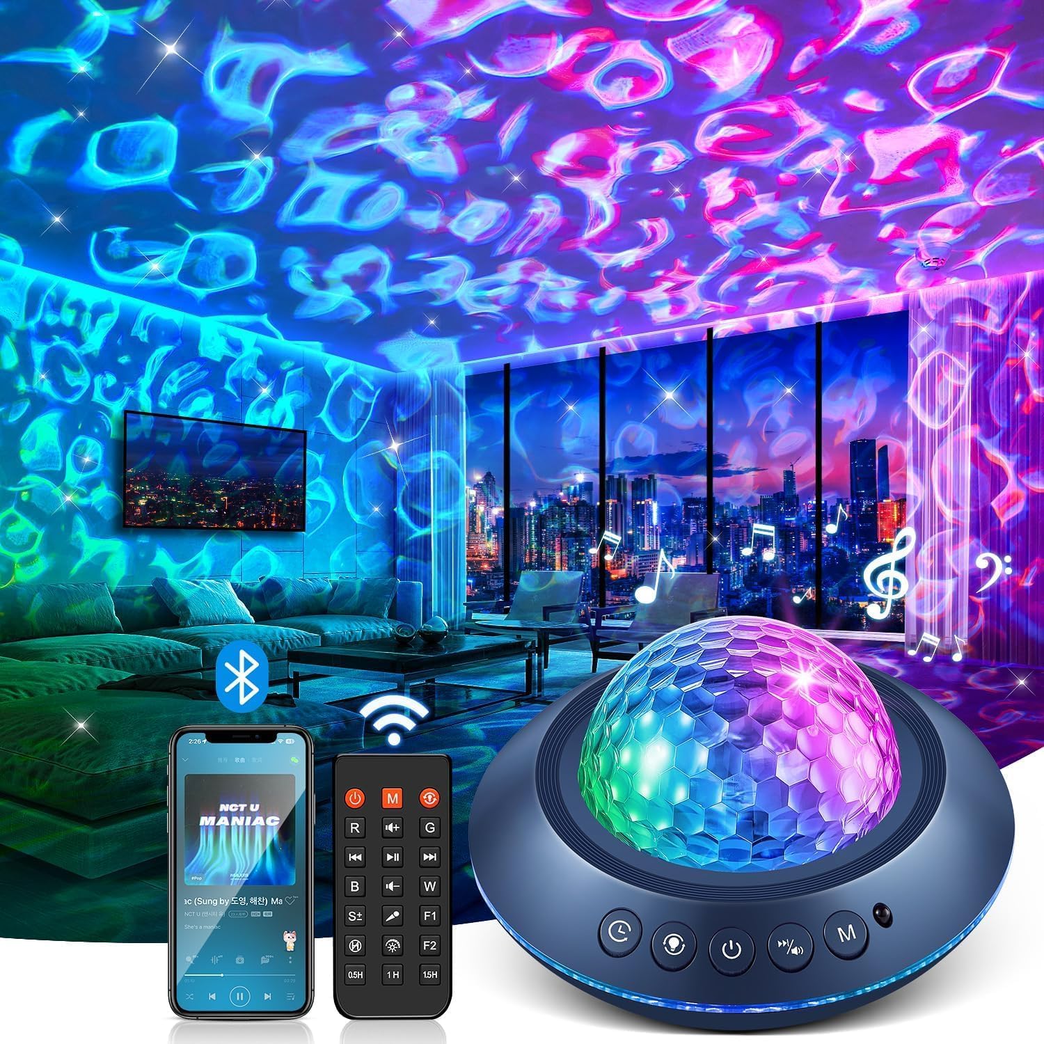 Thumbnail 6 de Galaxy Projector Northern Lights 18‑colour