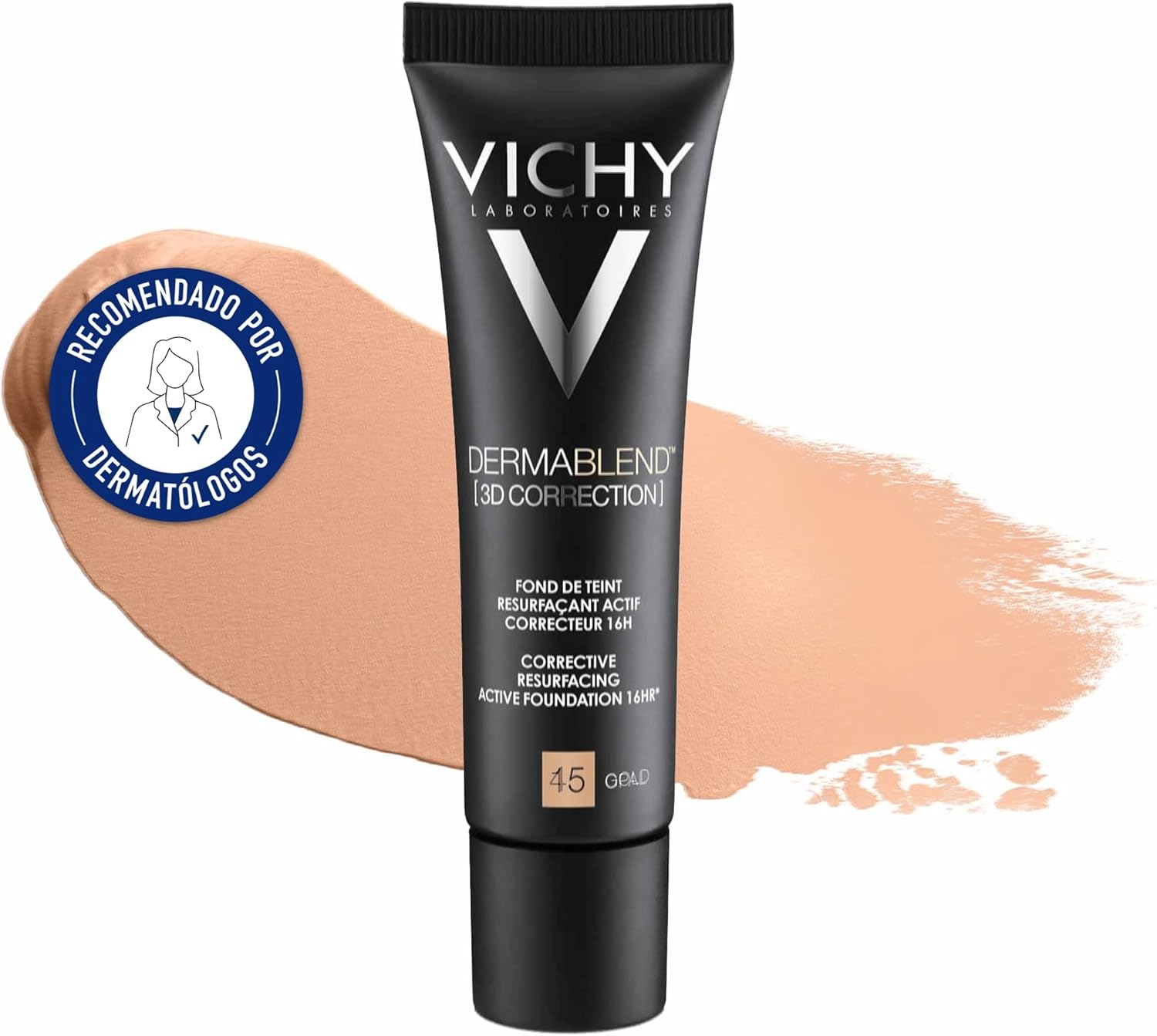 Detalle de Vichy Dermablend Fond de Teint Résurfaçant 3D Acti Correcteur Gold 45 (30 ml)