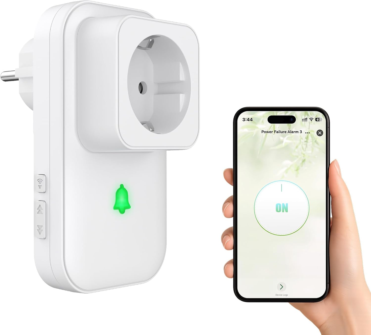 Detalle de COTINSE WIFIL5D stroomuitvalmelder met 110 dB-alarm en wifi-app