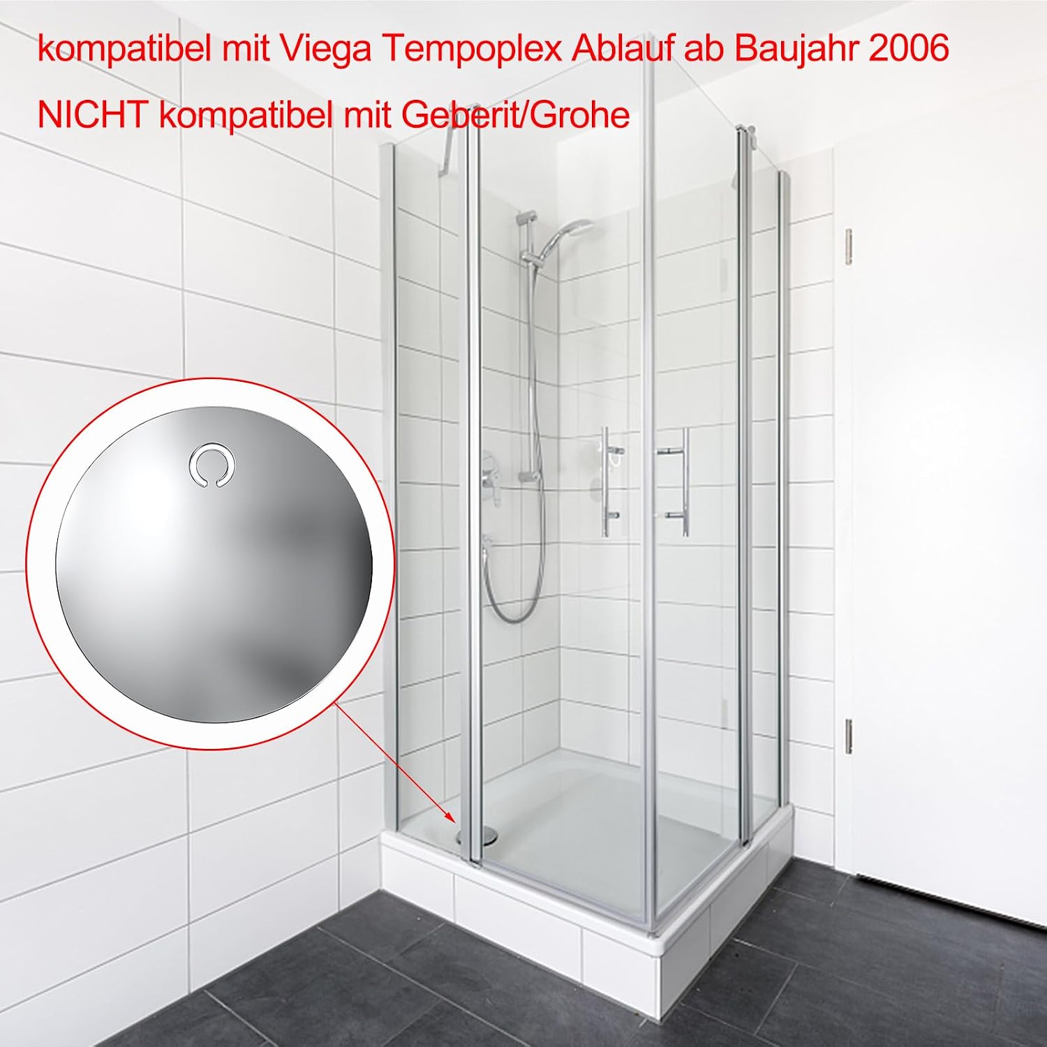 Detalle de Duschabfluss Abdeckung 115 mm – Chrom, Modell 6964 (649982)