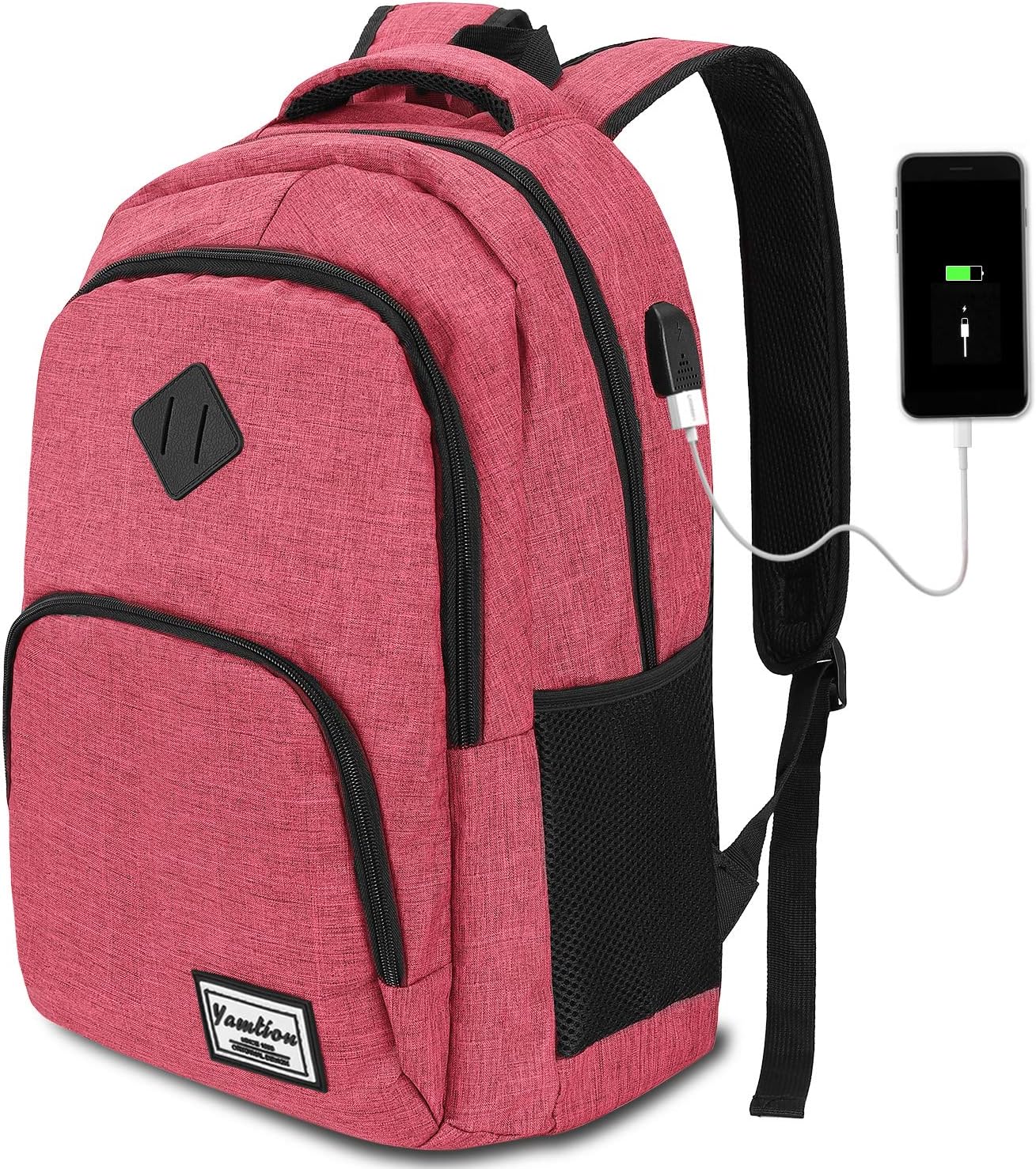 Detalle de YAMTION Rucksack Laptop 35L – Damen, USB-Ladeanschluss, Oxford, 35x20x50 cm