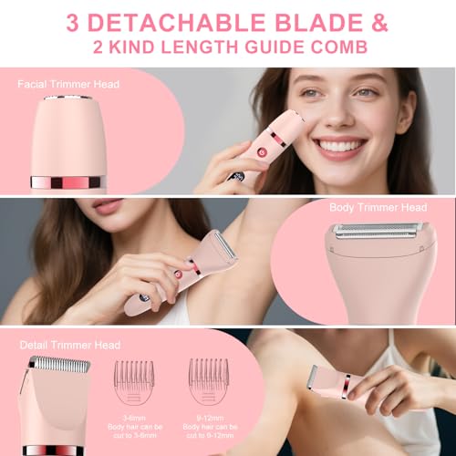Detalle de Scttomon rasoir électrique féminin 3-en-1, étanche, avec écran LCD