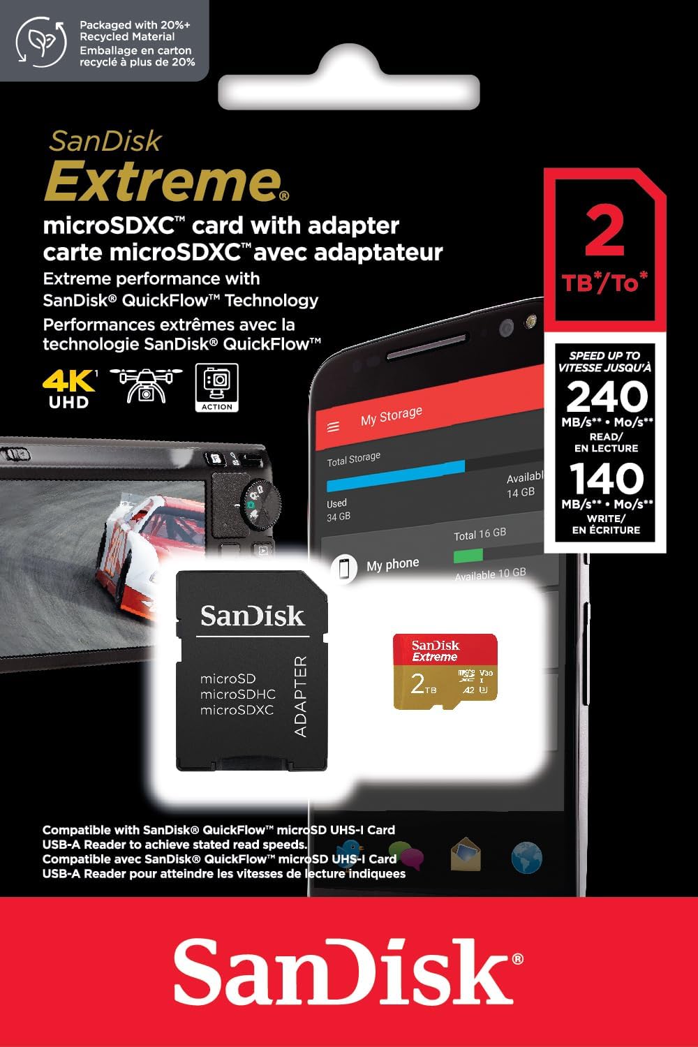 Thumbnail 4 de SanDisk Extreme 2TB Micro SDXC + Adaptador 📸 Velocidad 240 MB/s
