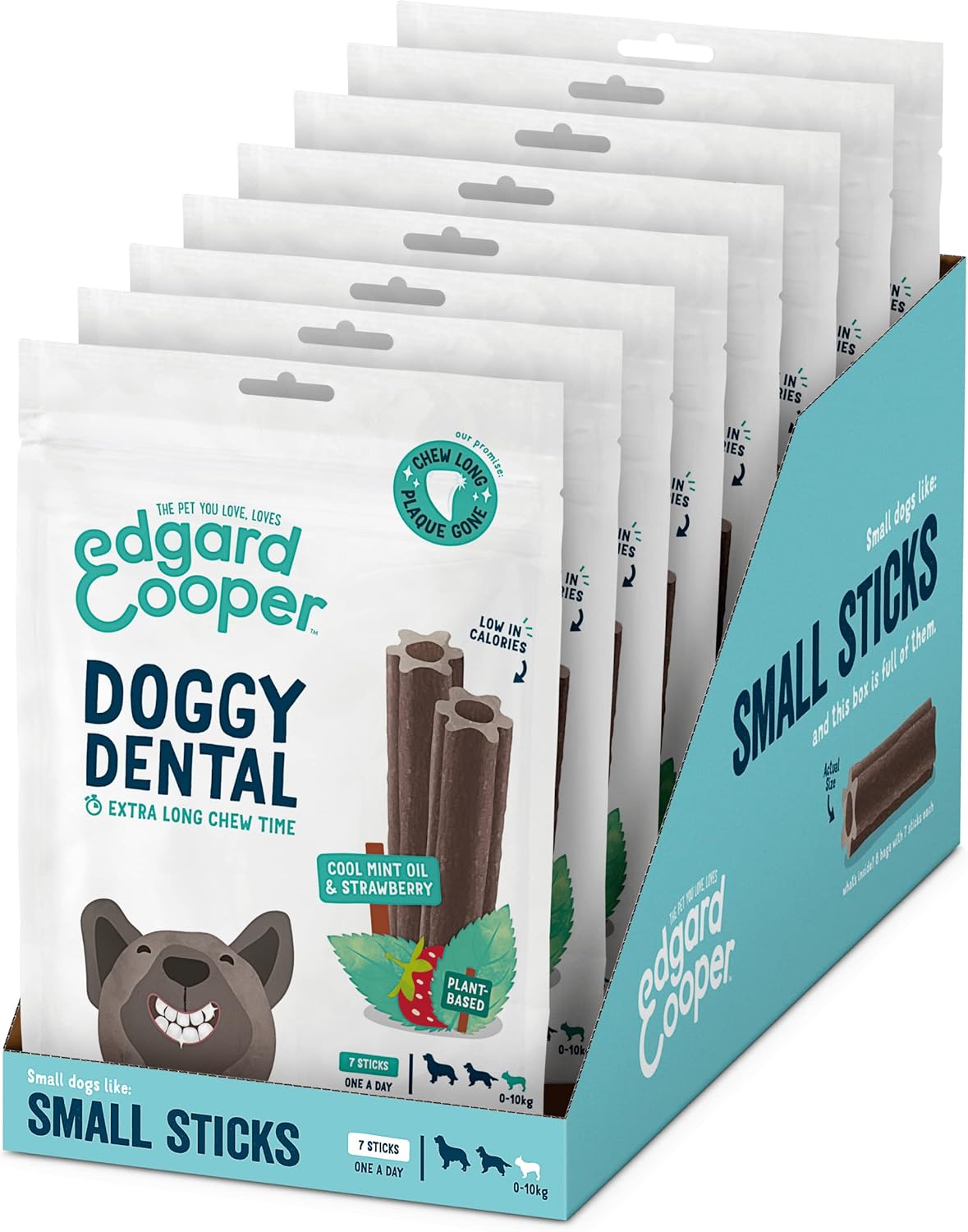 Thumbnail 6 de Edgard & Cooper Snack Dentali Naturale Stick per Cane – Mela e Eucalipto, Confezione 8