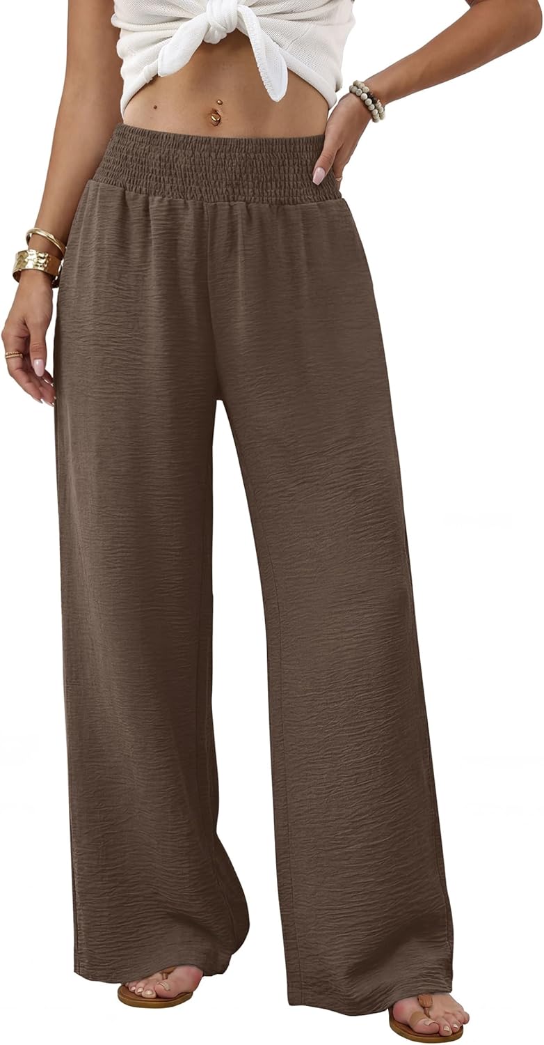 Thumbnail 1 de Sampeel Wide Leg Pants Women: High-Waist Trousers with Pockets for Casual and Lounge