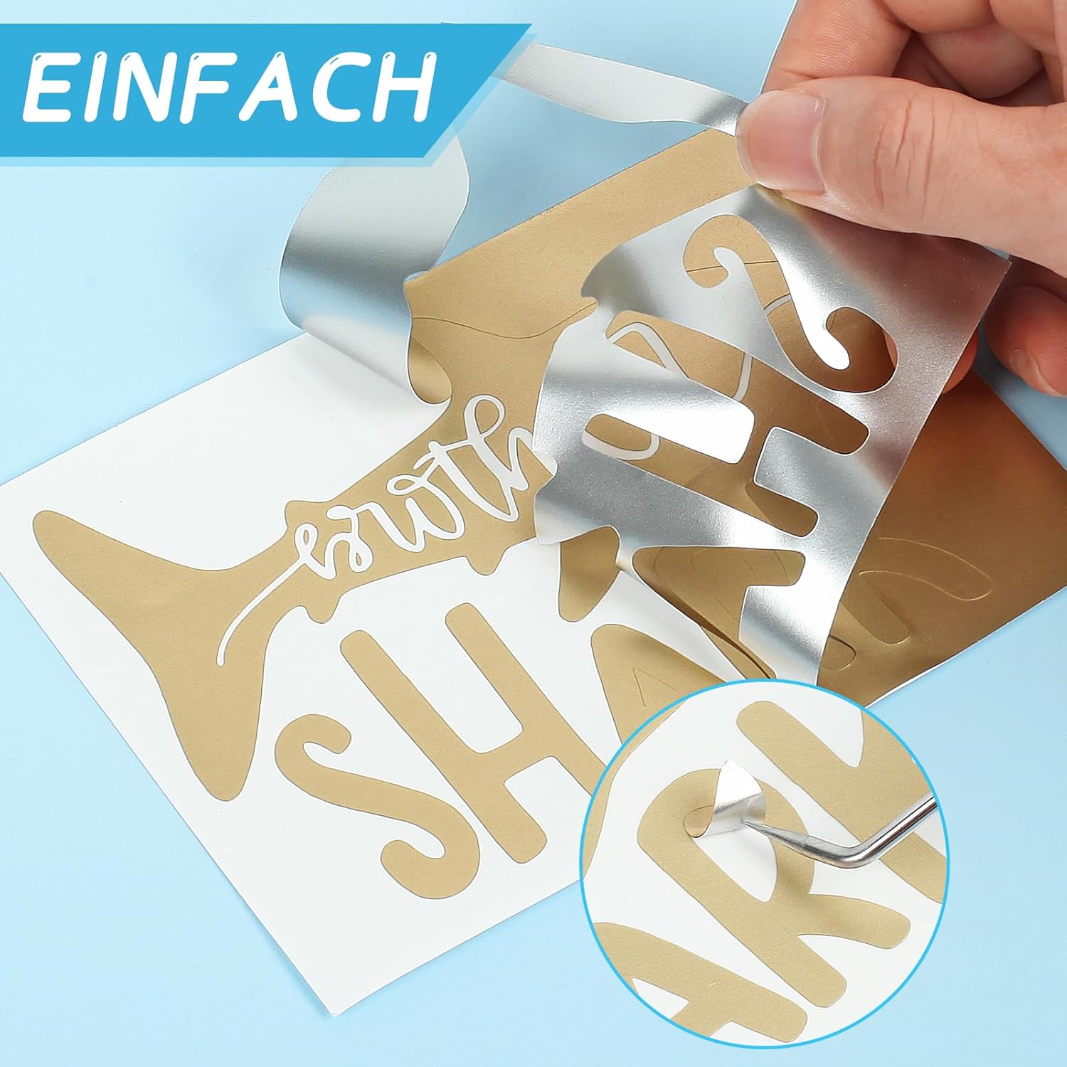 Thumbnail 4 de IModeur vinilo adesivo champagne galvanizzato per Silhouette Cameo e plotter da taglio, 30,5 cm x 214/220 cm