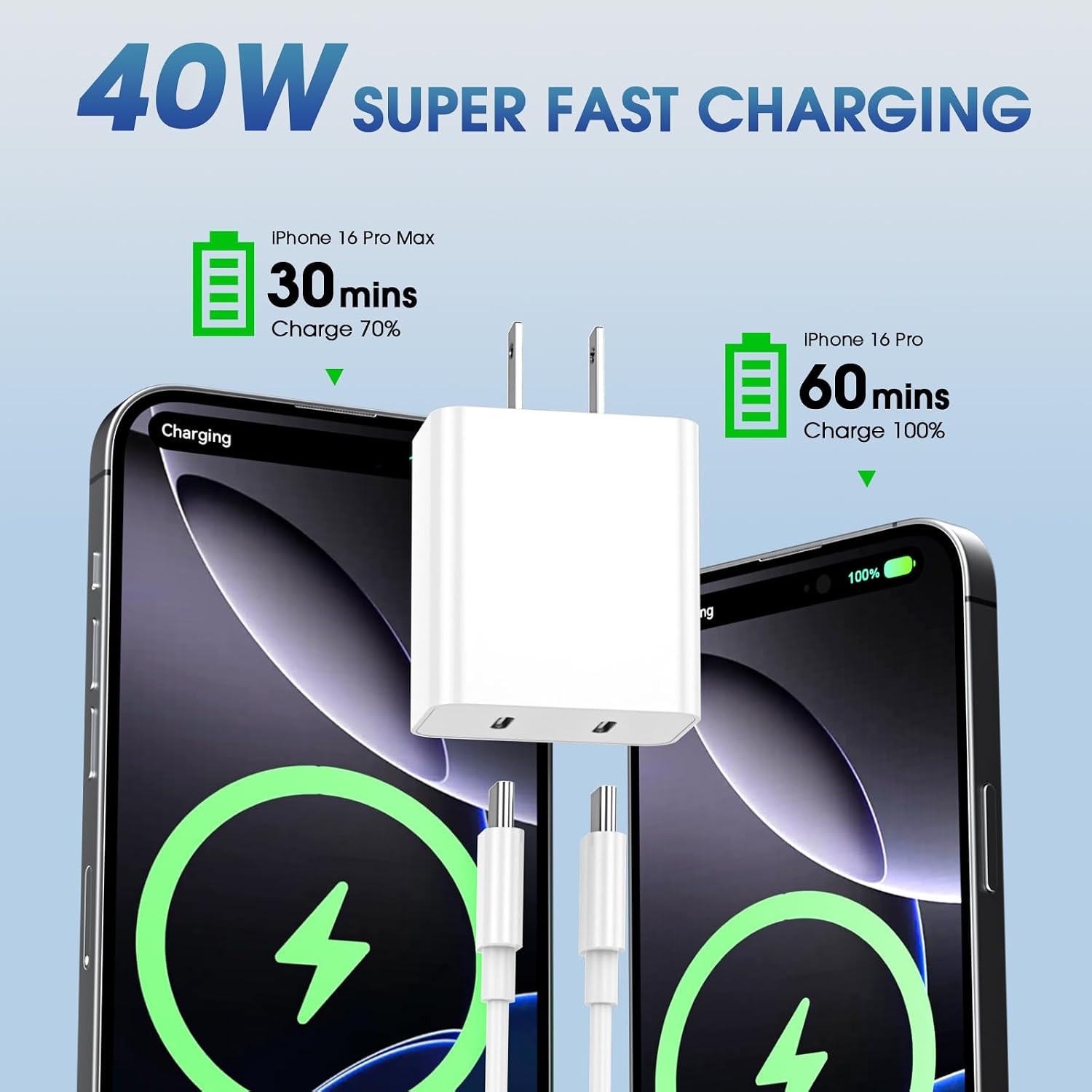 Detalle 2 de iPhone 17 Pro Max 40W dual USB‑C charger