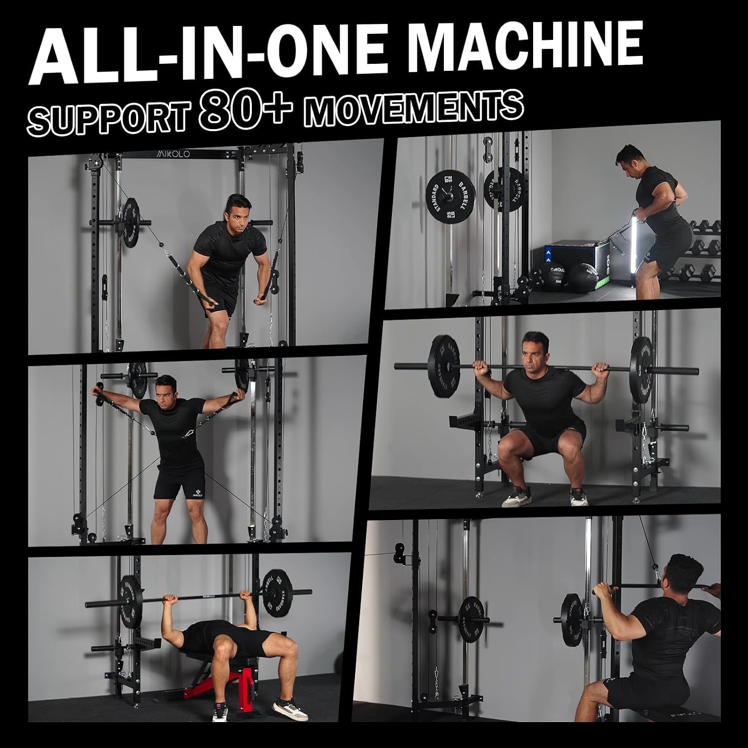 Thumbnail 5 de Mikolo Folding Squat Rack Wall-Mounted