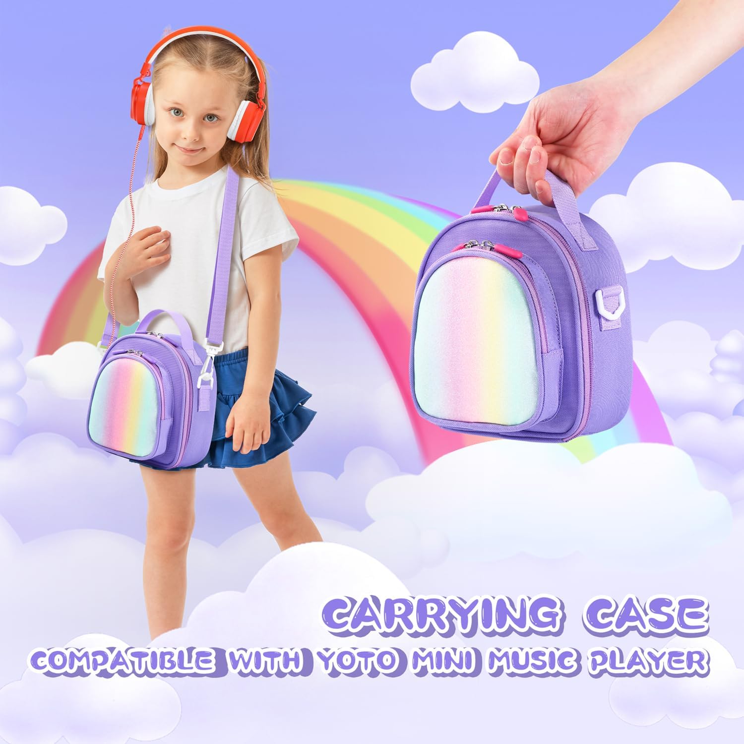 Thumbnail 6 de Piaclen Carrying Case Compatible with Yoto Mini (2024 Edition) — 30-Card Storage Bag with Handle & Shoulder Strap (Purple)
