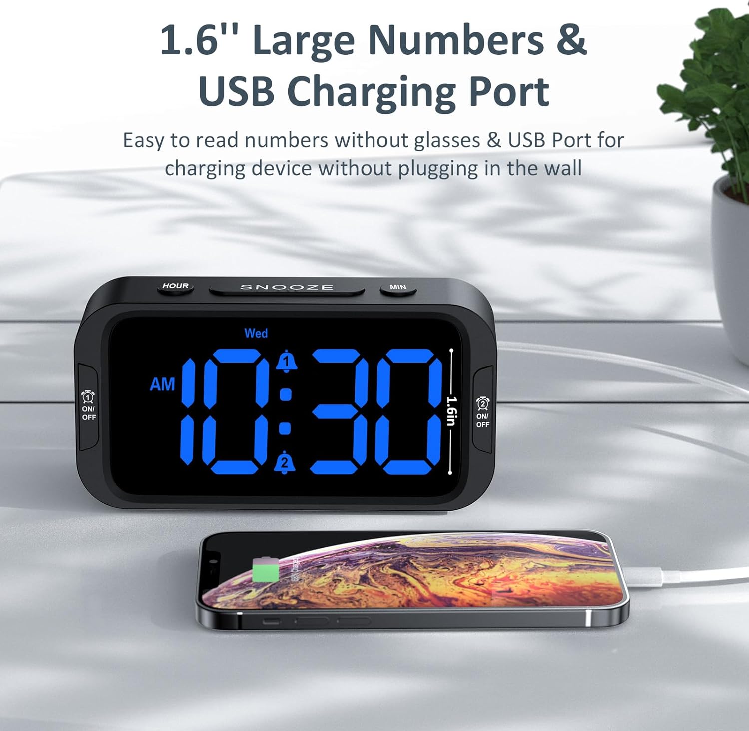 Thumbnail 4 de Odokee Digital Dual Alarm Clock for Bedroom