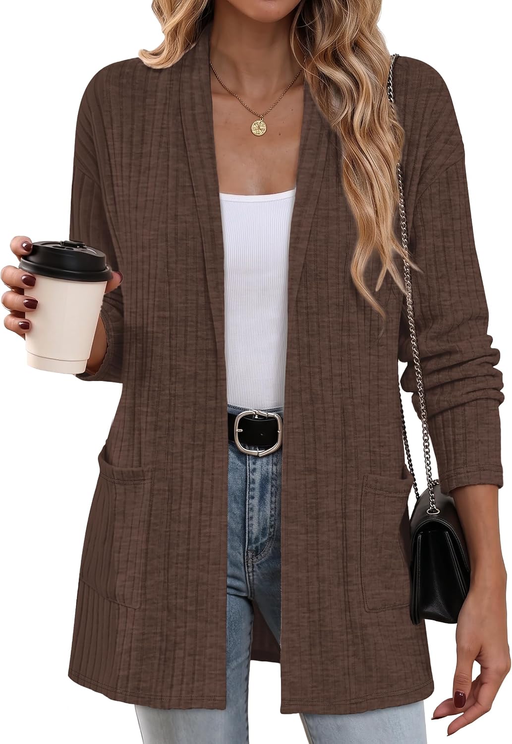 Thumbnail 6 de OFEEFAN Women's Cardigan Sweater, Polyester Blend